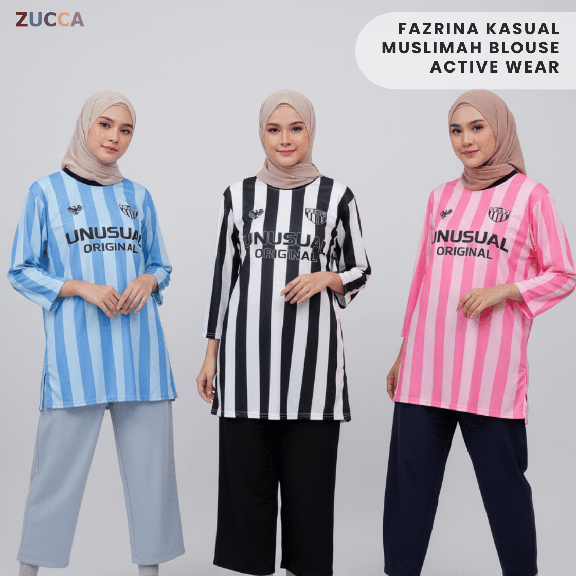 ZUCCA FAZRINA KASUAL MUSLIMAH BLOUSE ACTIVE WEAR - DMS1001