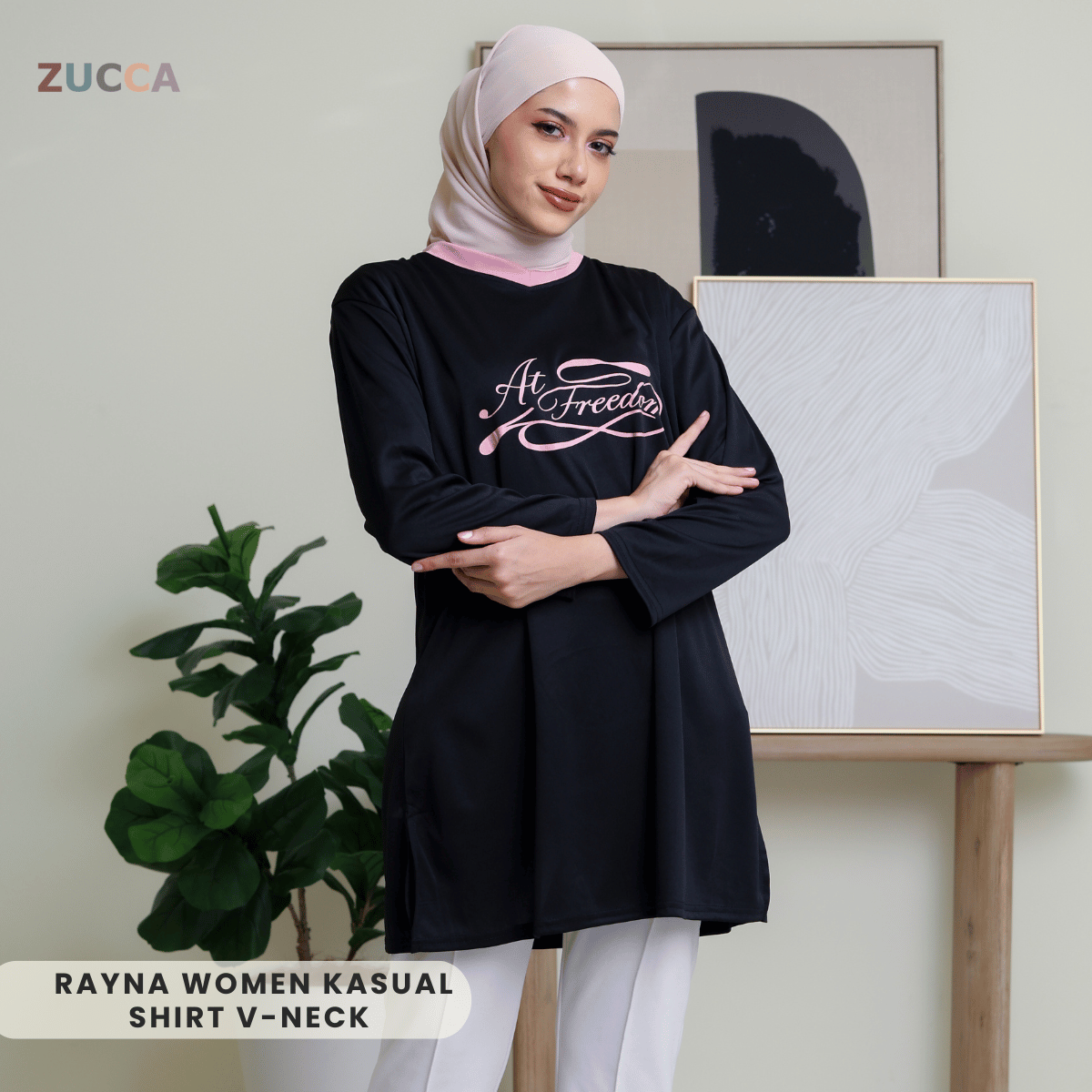 ZUCCA RAYNA WOMEN KASUAL SHIRT V-NECK - DMS1002
