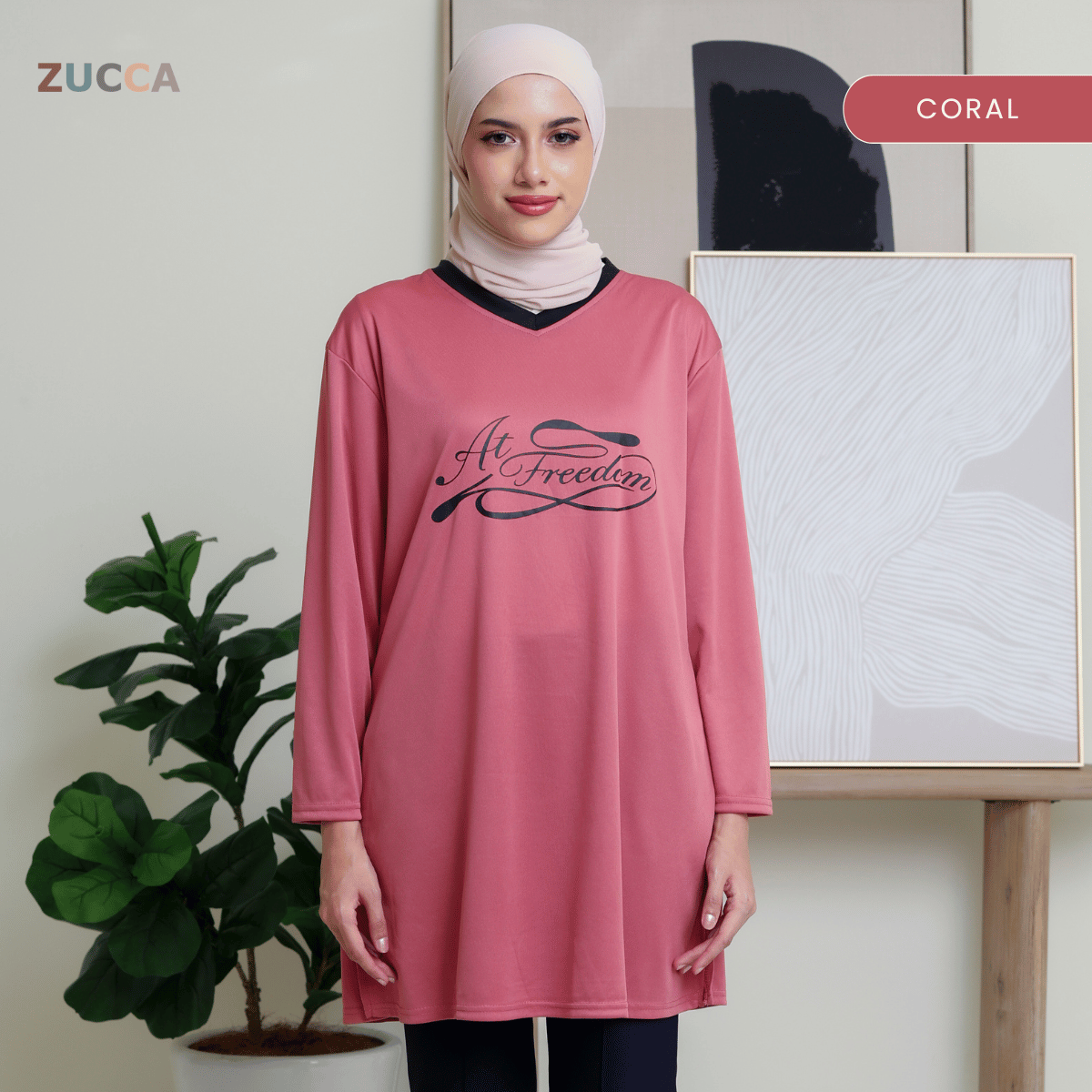 ZUCCA RAYNA WOMEN KASUAL SHIRT V-NECK - DMS1002