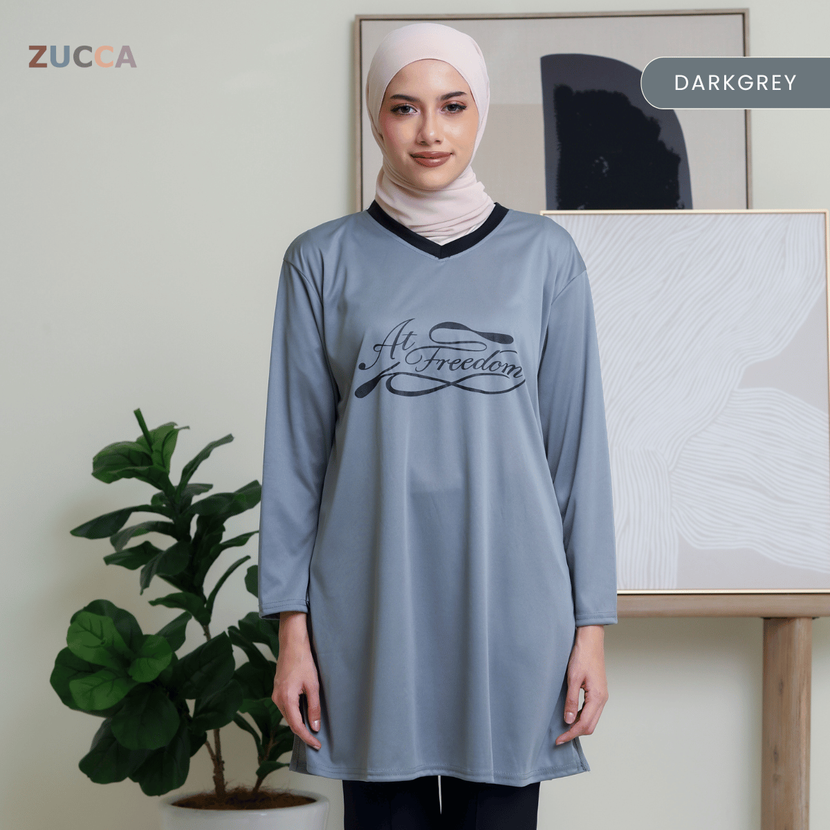 ZUCCA RAYNA WOMEN KASUAL SHIRT V-NECK - DMS1002