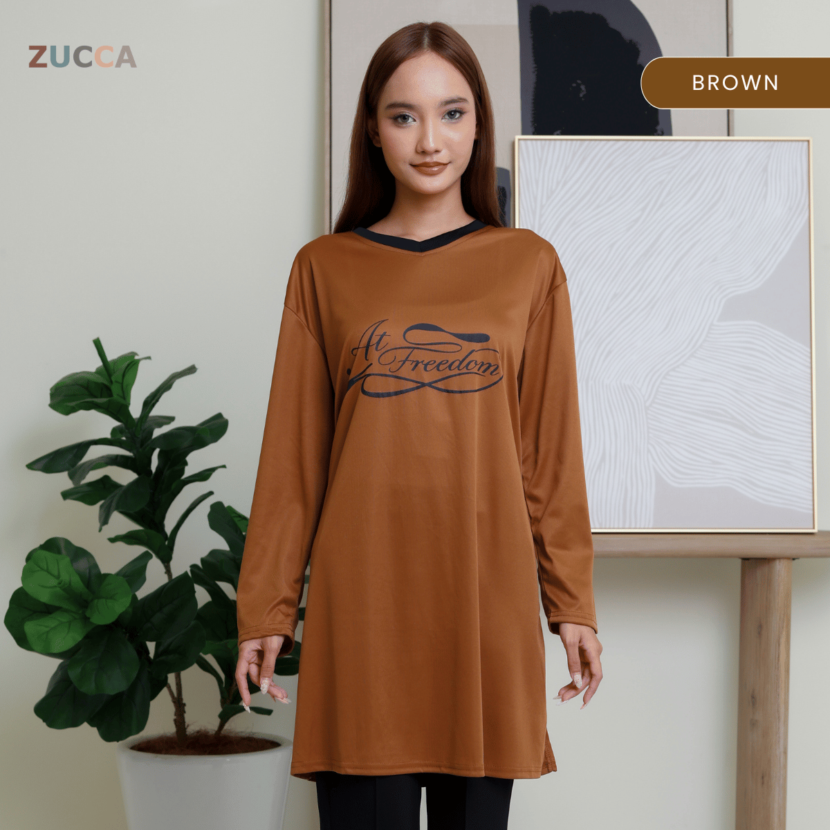 ZUCCA RAYNA WOMEN KASUAL SHIRT V-NECK - DMS1002