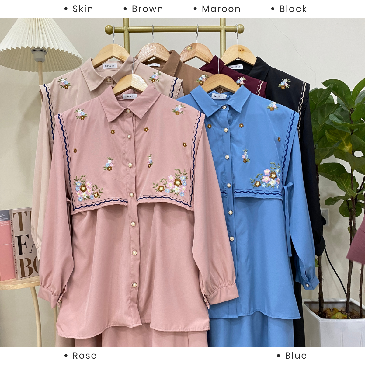 ZUCCA IRDINEE SET BAJU DAN SKIRT SULAMAN BUNGA - DMSET001