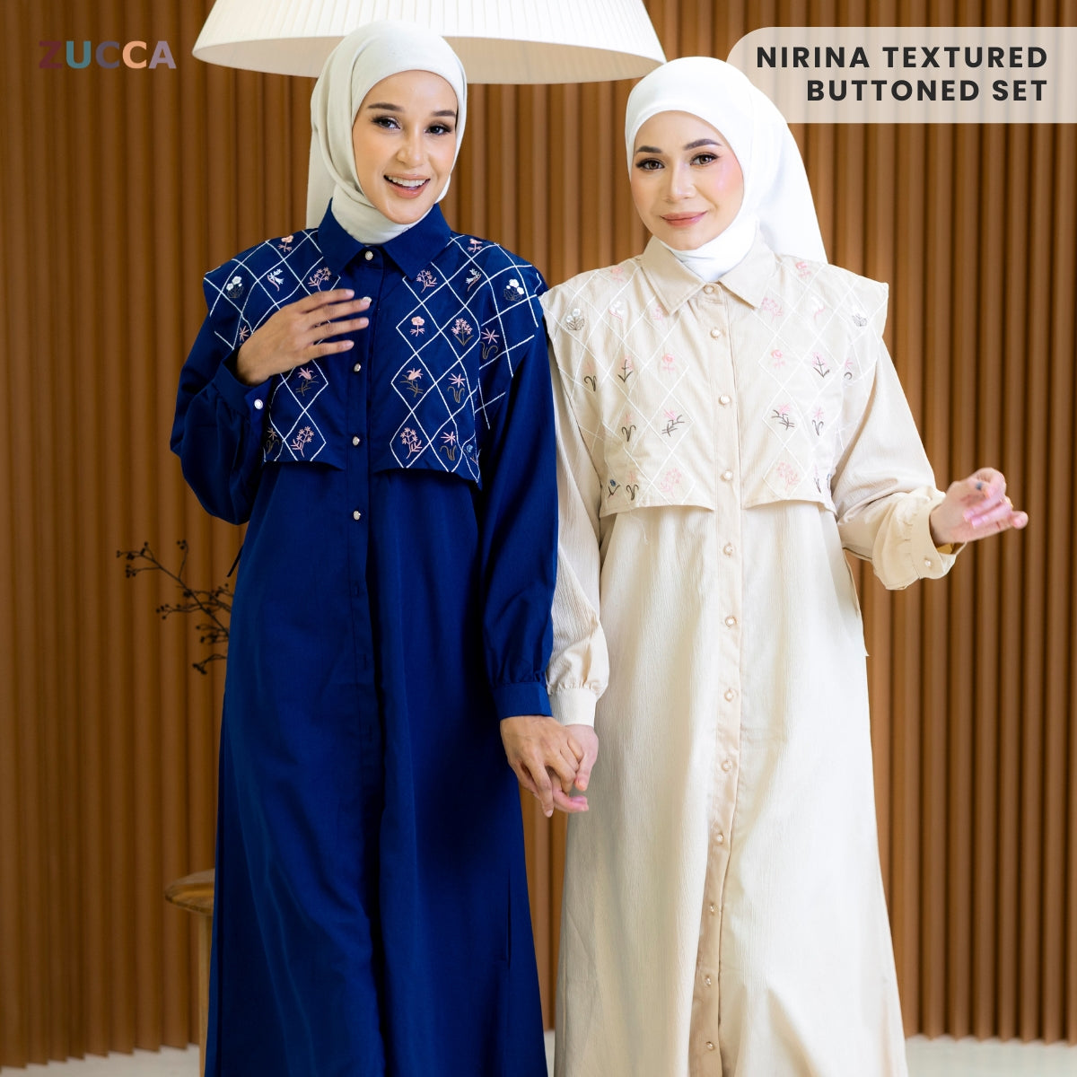 ZUCCA NIRINA SET BAJU BERBUTANG BERCORAK - DMSET005 BAJU WANITA