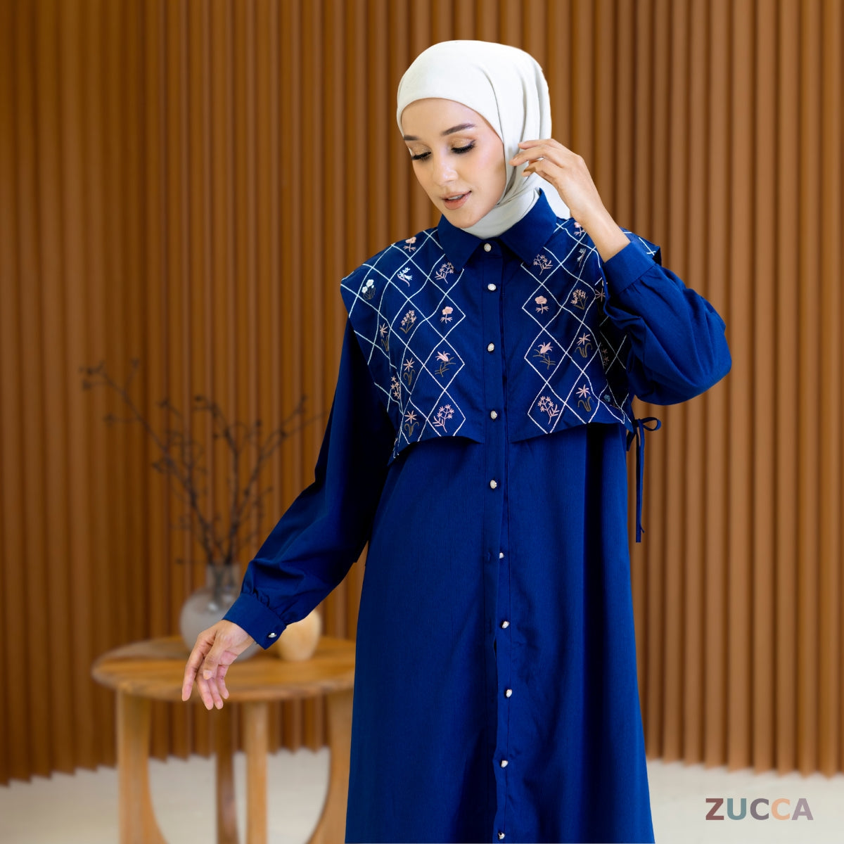 ZUCCA NIRINA SET BAJU BERBUTANG BERCORAK - DMSET005 BAJU WANITA