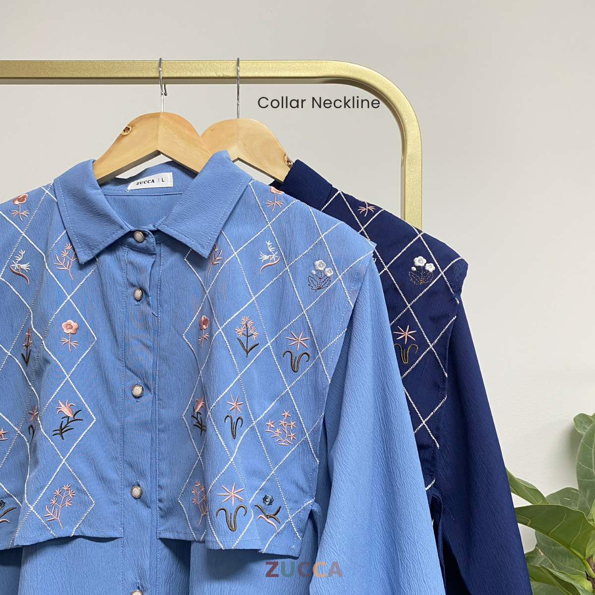 ZUCCA NIRINA SET BAJU BERBUTANG BERCORAK - DMSET005 BAJU WANITA