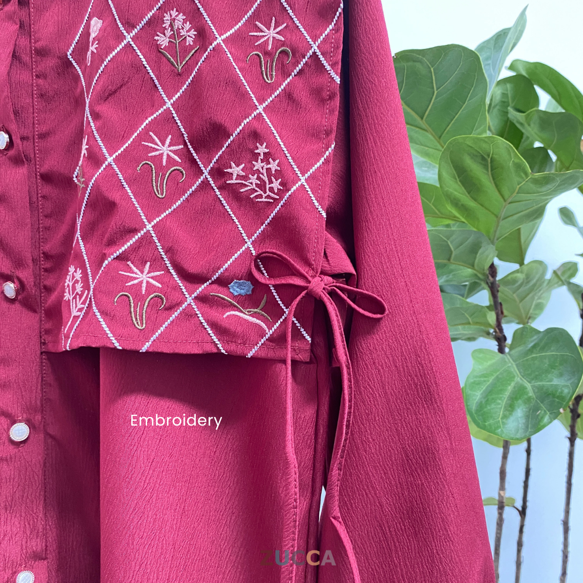 ZUCCA NIRINA SET BAJU BERBUTANG BERCORAK - DMSET005 BAJU WANITA