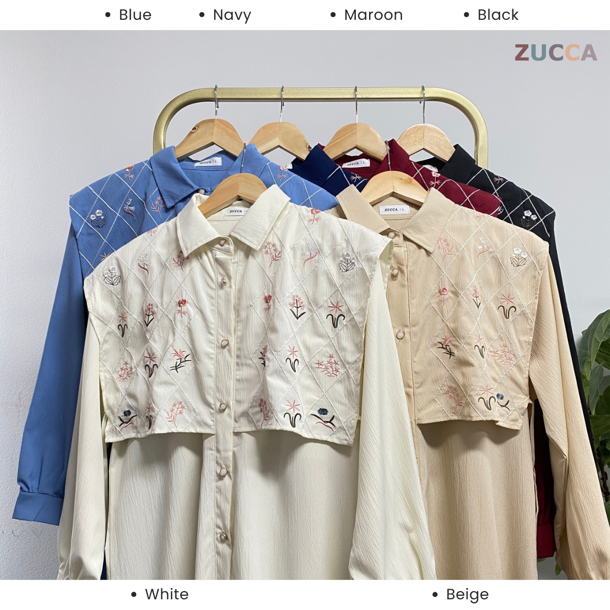 ZUCCA NIRINA SET BAJU BERBUTANG BERCORAK - DMSET005 BAJU WANITA