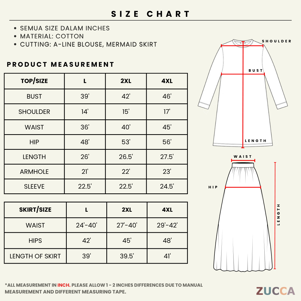 ZUCCA MARGARITA MODEST PLAID TWO-PIECE SET BLOUSE AND SKIRT - DMSET006