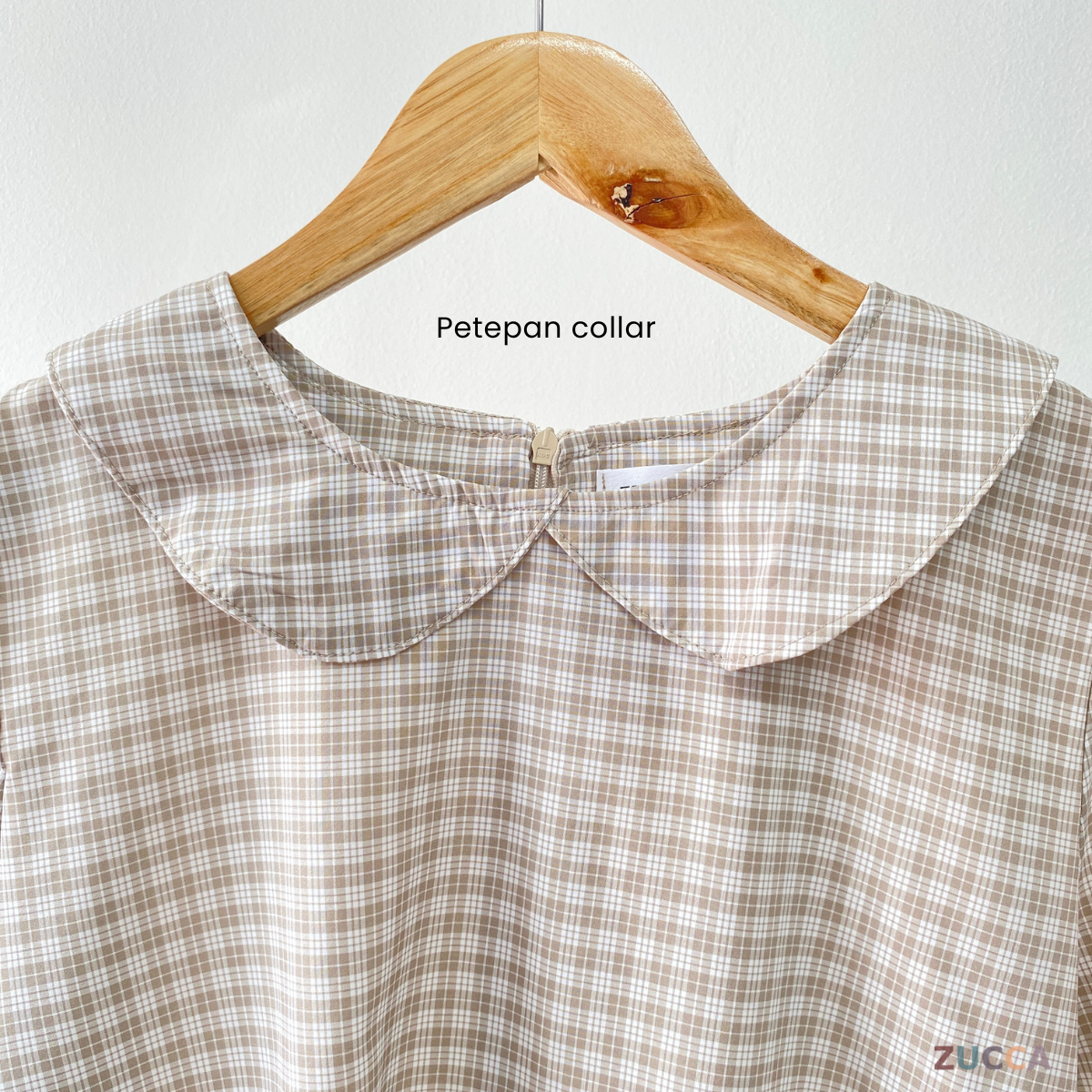 ZUCCA MARGARITA MODEST PLAID TWO-PIECE SET BLOUSE AND SKIRT - DMSET006