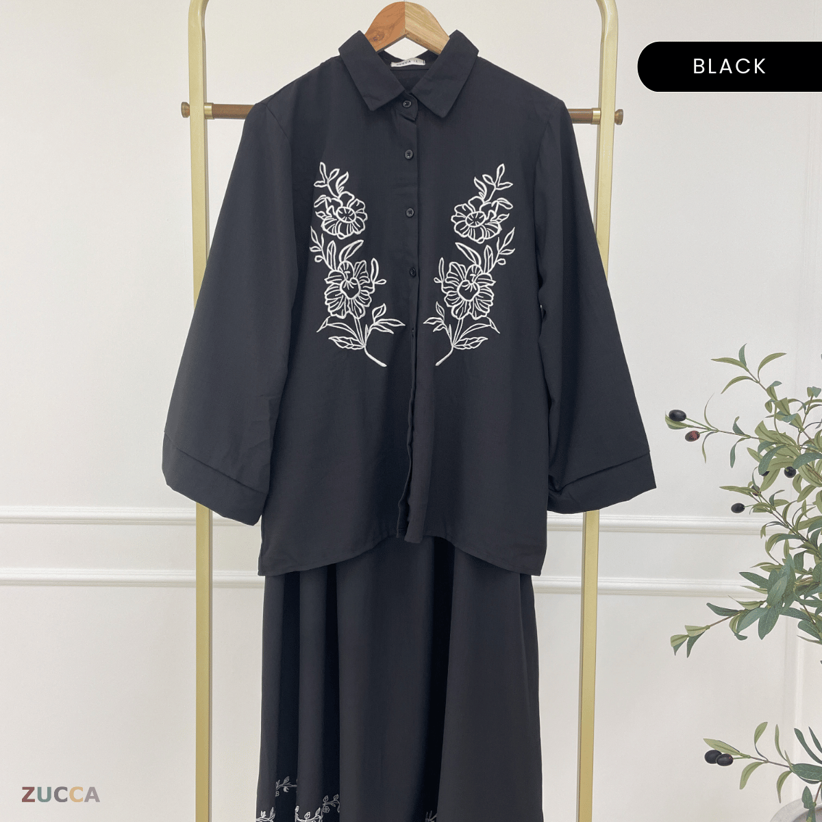 ZUCCA THALIA SET BLOUSE & SKIRT SULAMAN BUNGA-DMSET009