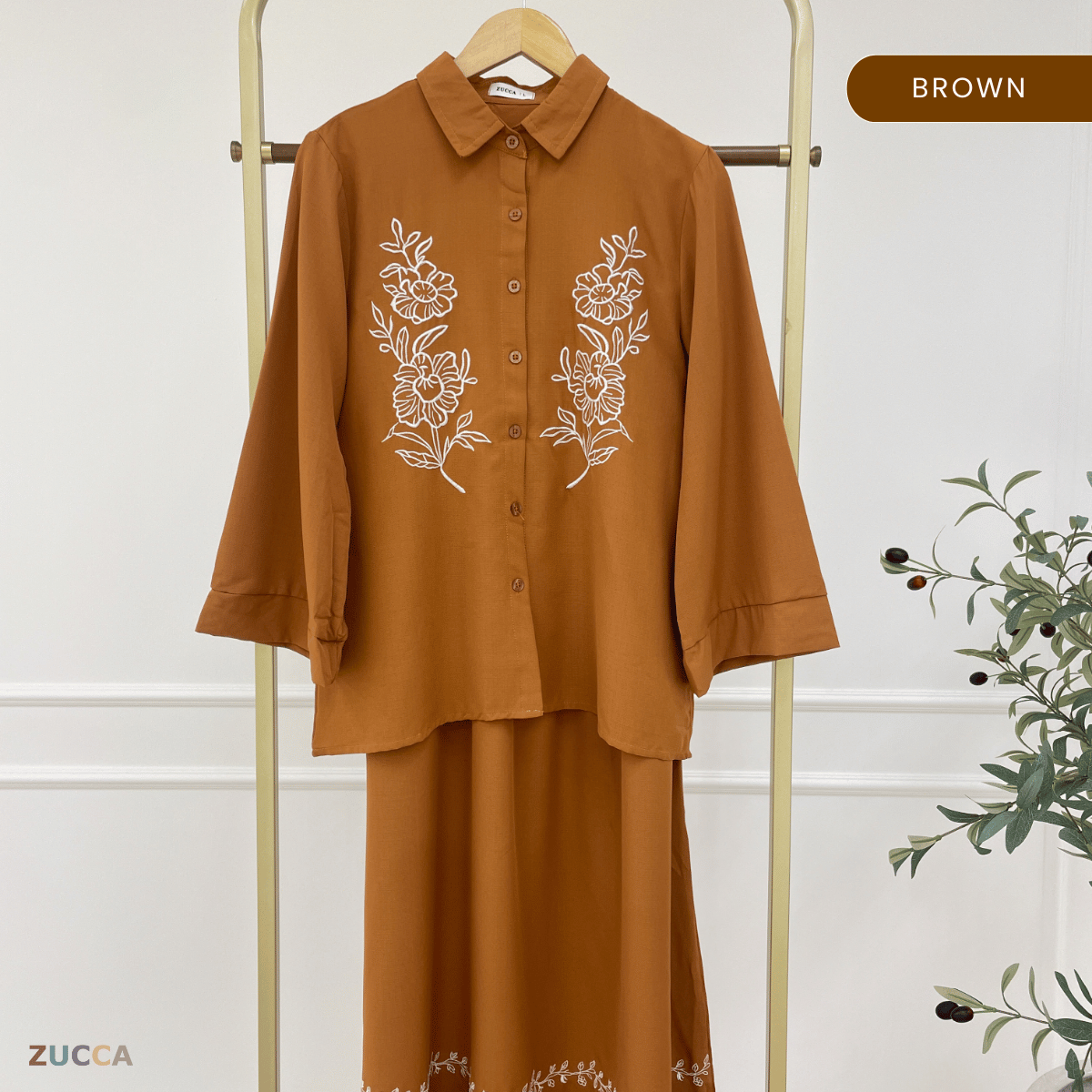 ZUCCA THALIA SET BLOUSE & SKIRT SULAMAN BUNGA-DMSET009