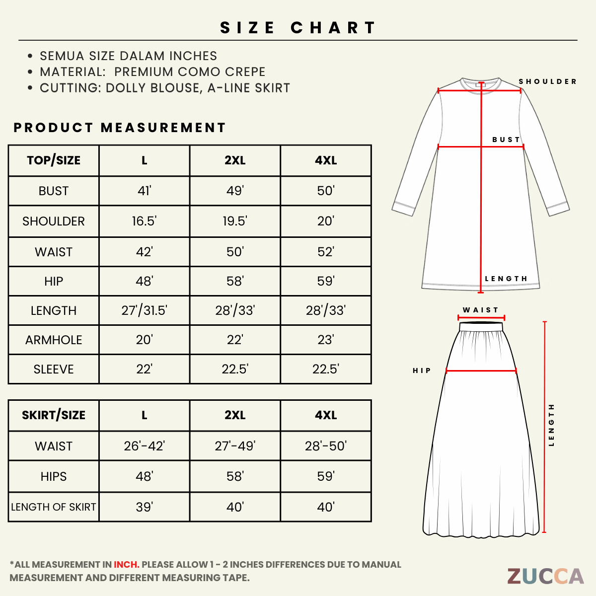 ZUCCA THALIA SET BLOUSE & SKIRT SULAMAN BUNGA-DMSET009