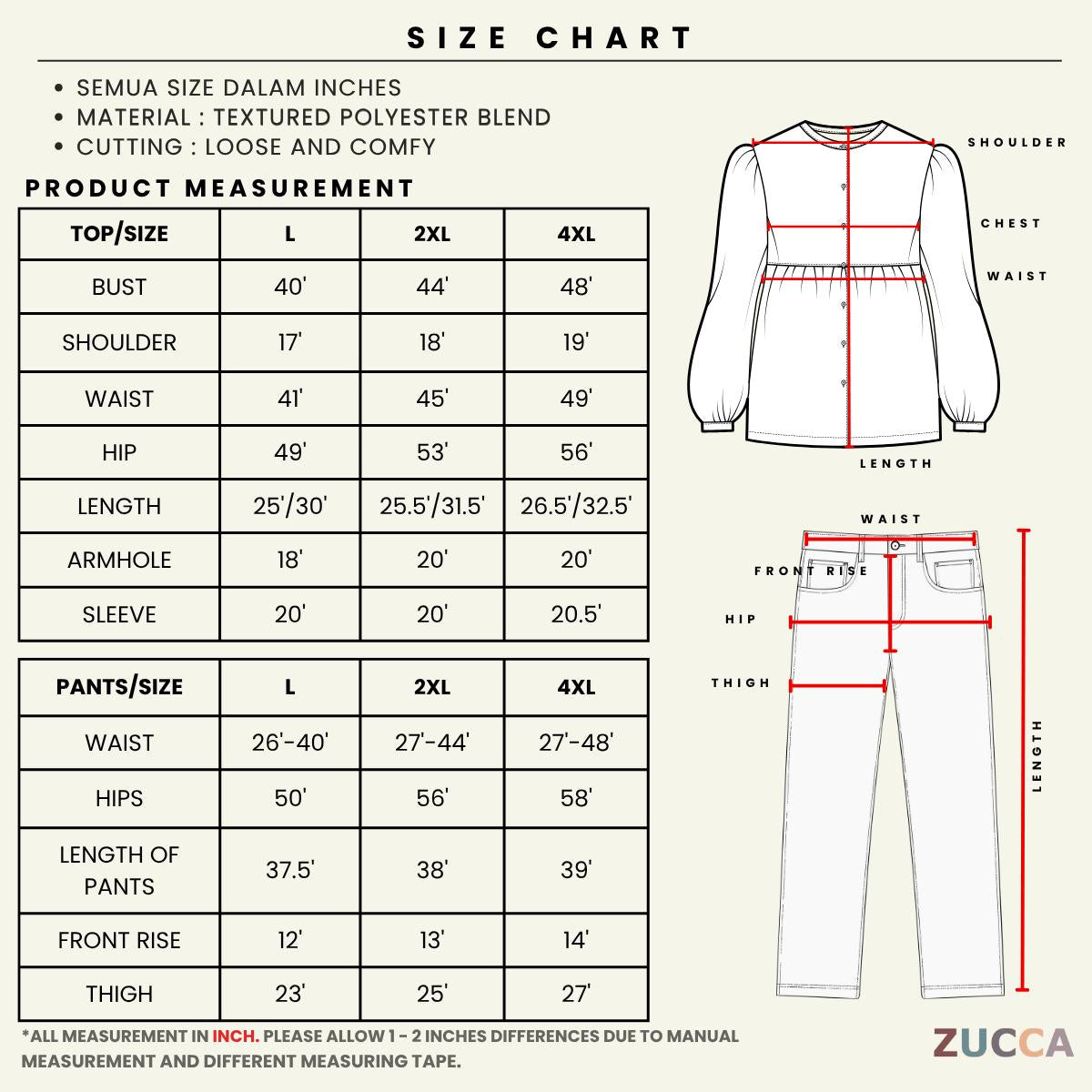 ZUCCA DAHLIA TEXTURED PANTS SET-DMSET011 Blouses