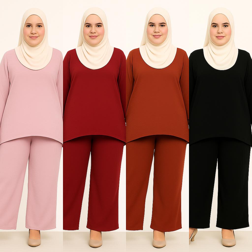 ZUCCA DAHLIA TEXTURED PANTS SET-DMSET011 Blouses