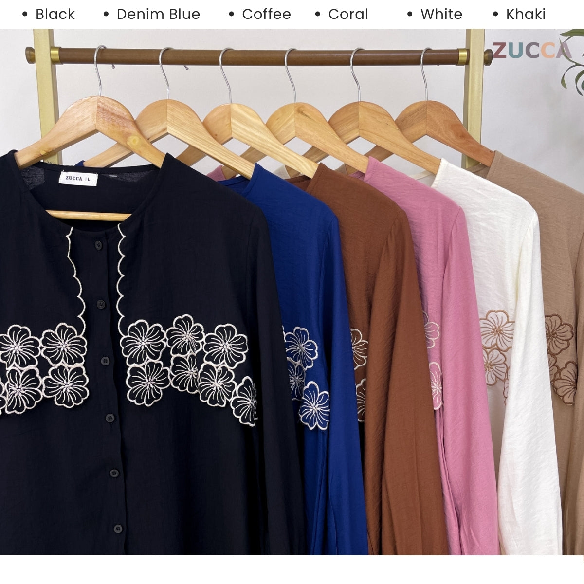 ZUCCA UZMA MODEST EMBROIDERED SET-DMSET013