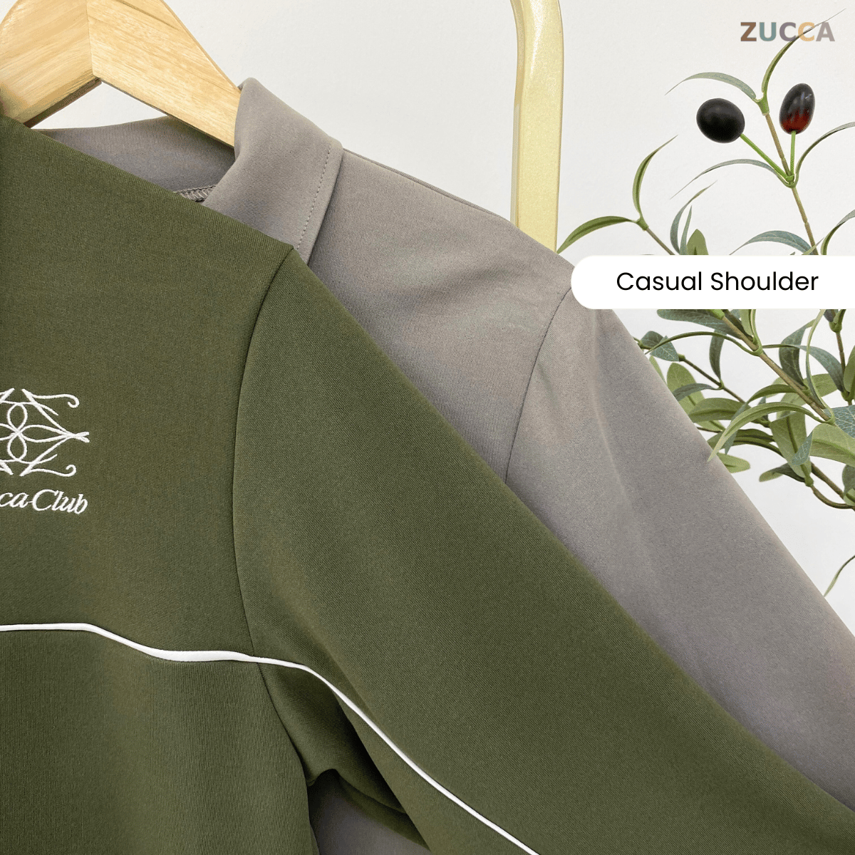 ZUCCA LINNIEY RELAXED HALF-ZIP TWO-PIECE SET-DMSET016