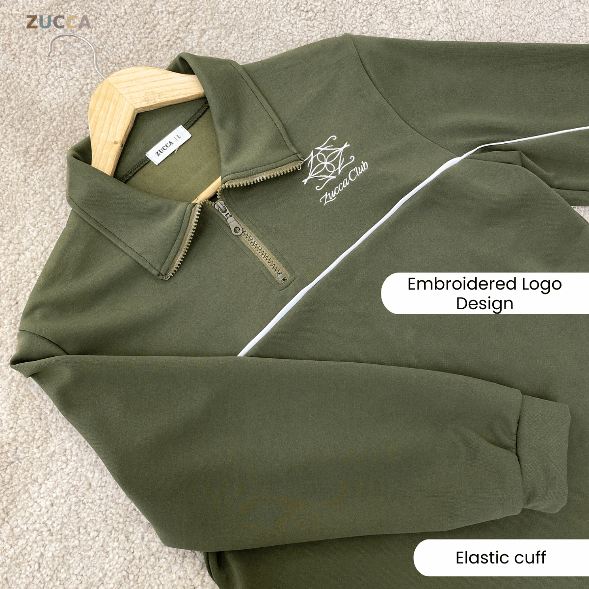 ZUCCA LINNIEY RELAXED HALF-ZIP TWO-PIECE SET-DMSET016