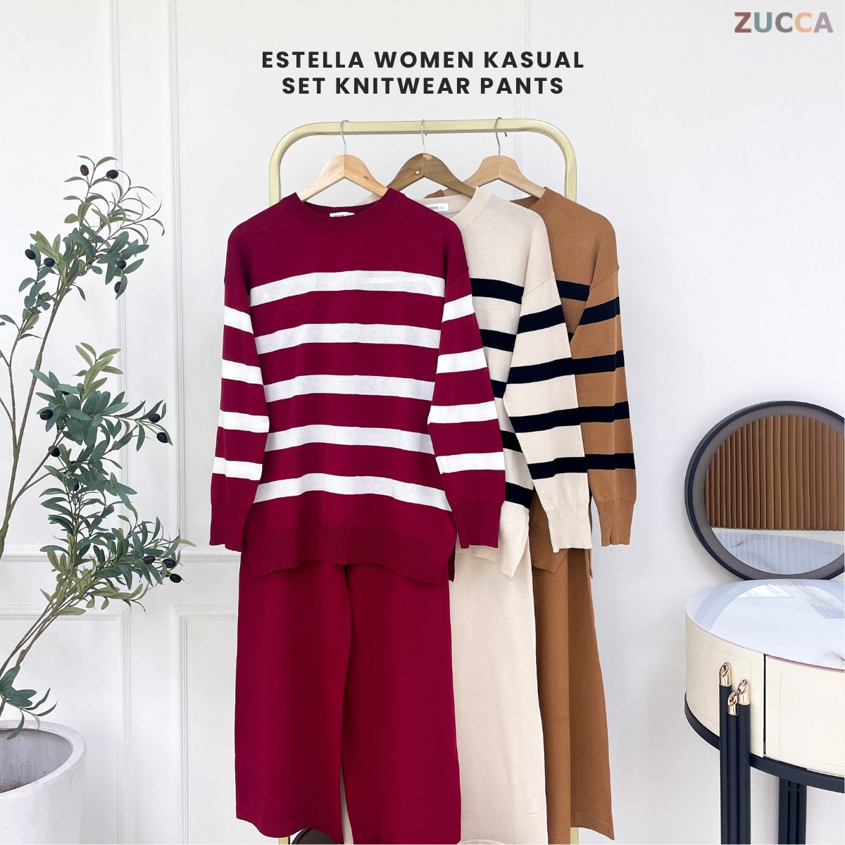 ZUCCA ESTELLA SET KASUAL WOMEN KNITWEAR PANTS - DMSET018