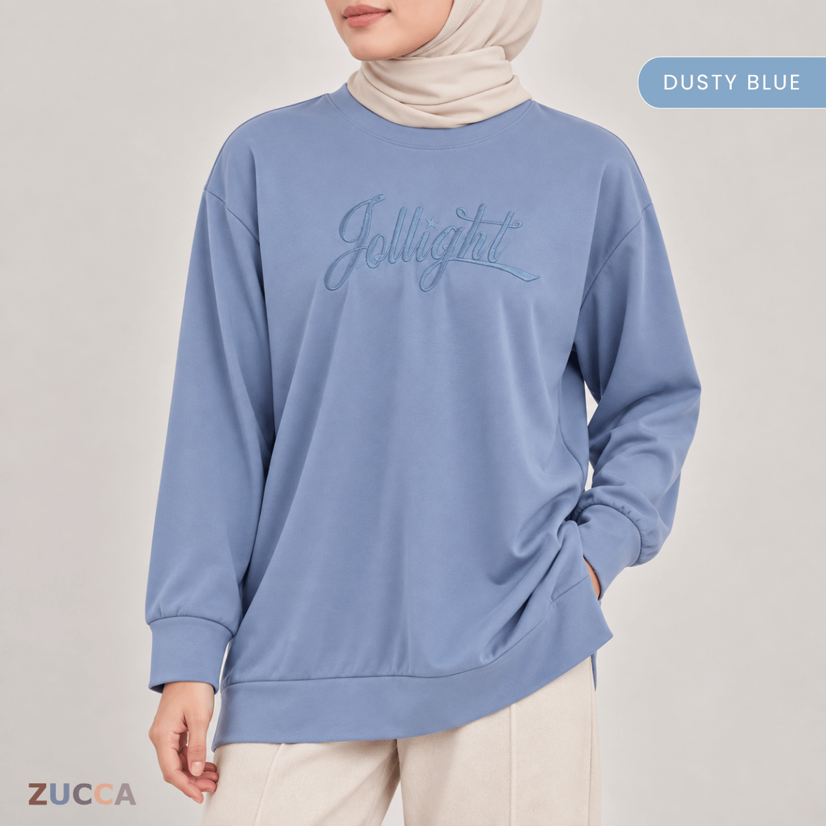 ZUCCA NELLY MINIMAL EMBROIDERED COZY SWEATSHIRT - MA199