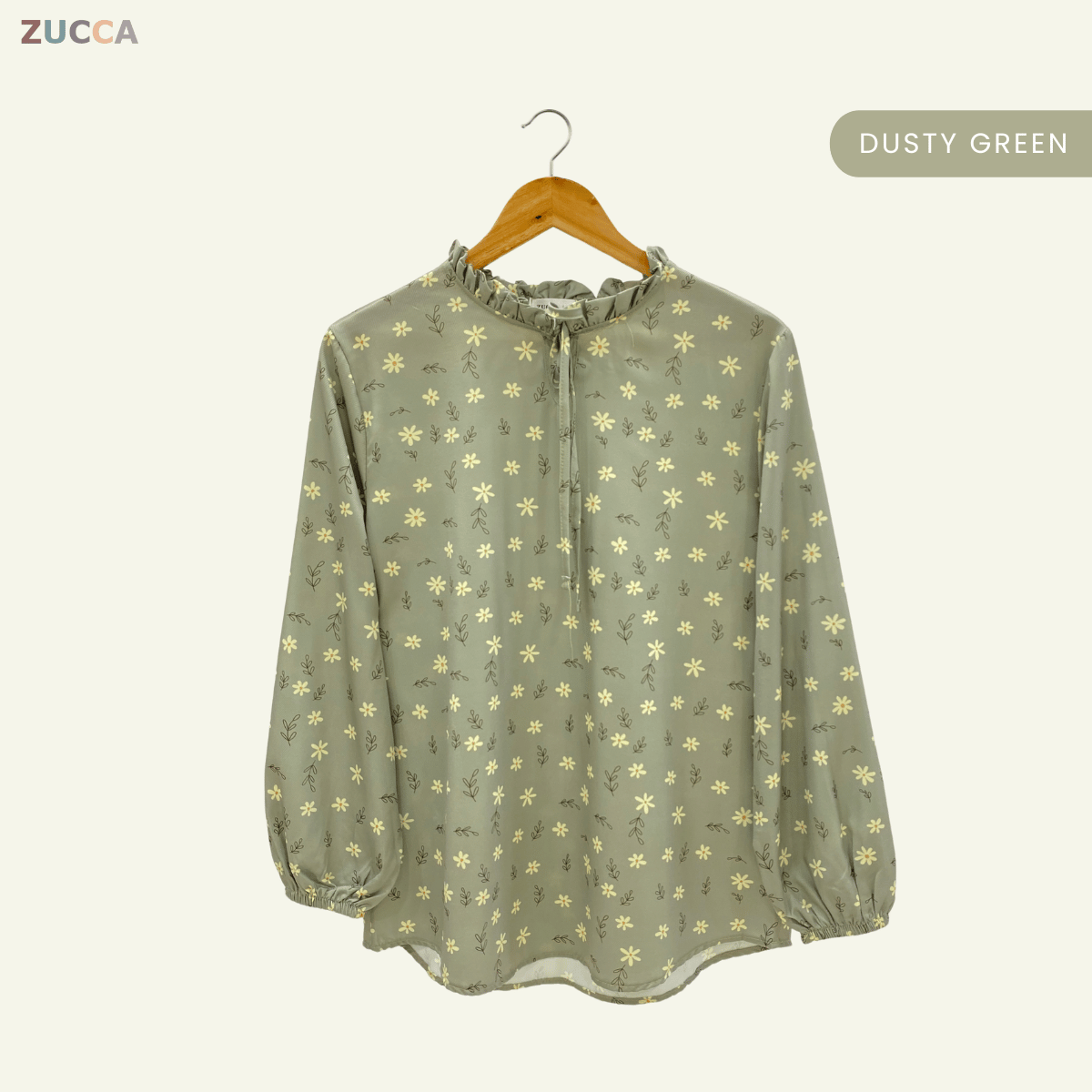 ZUCCA HANISA RUFFLE NECK FLORAL WOMEN BLOUSE - DM091