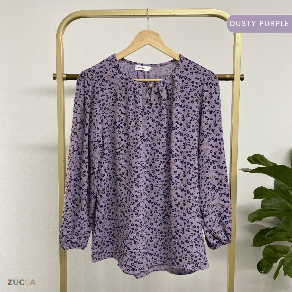 ZUCCA ELLANI BLAUS WANITA KASUAL CORAK PLAID - DM284