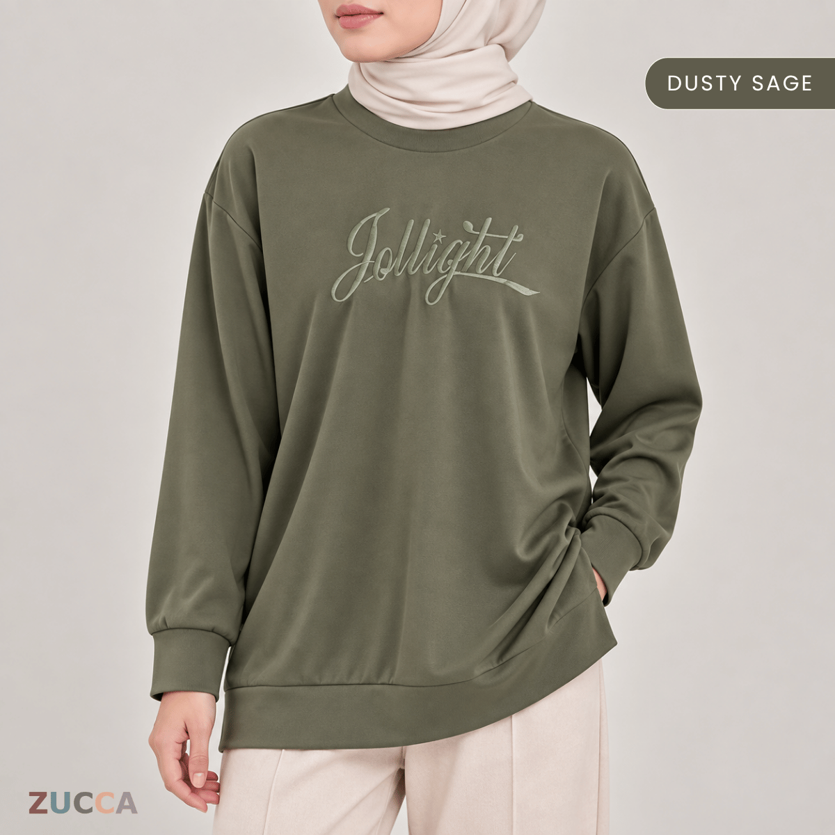 ZUCCA NELLY MINIMAL EMBROIDERED COZY SWEATSHIRT - MA199