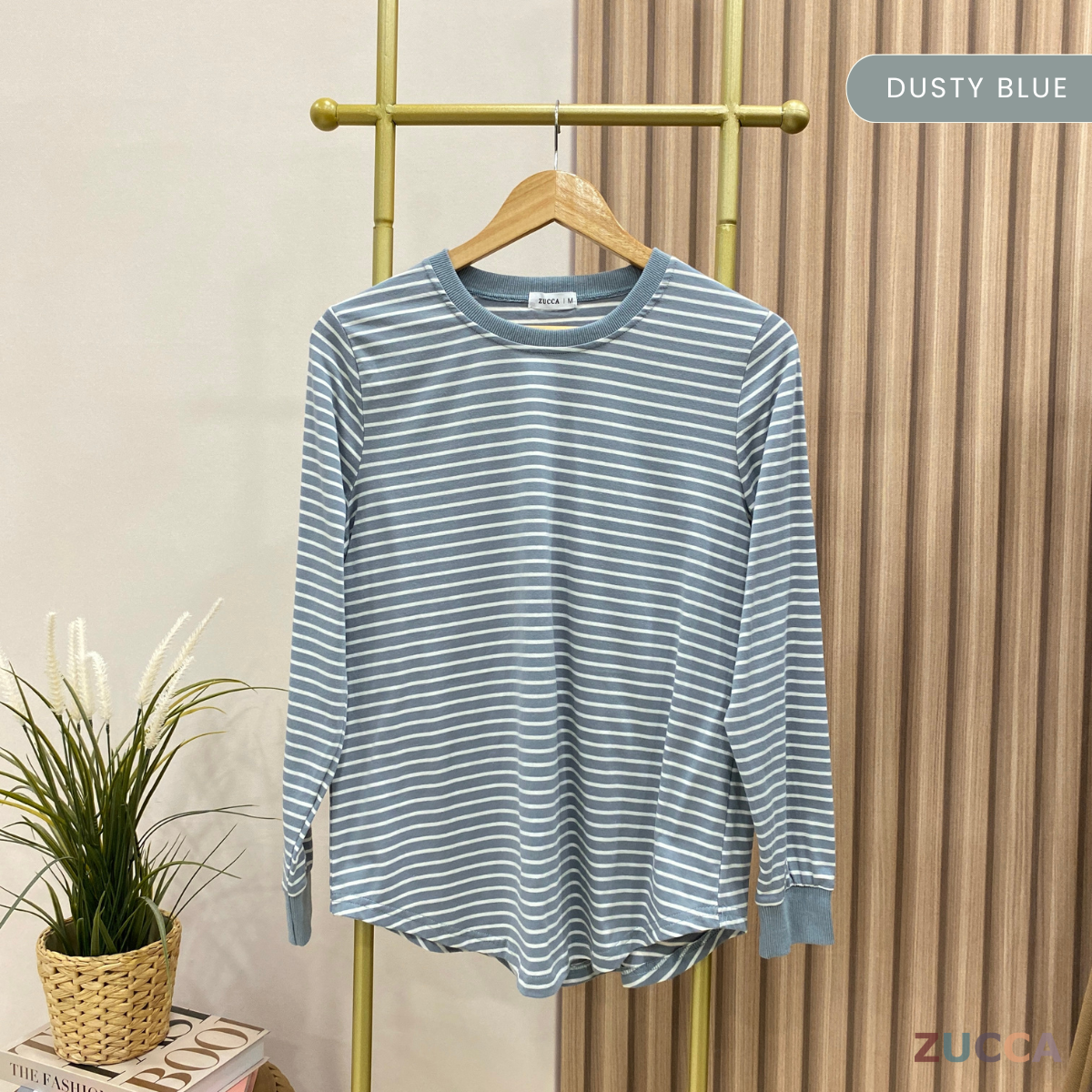 ZUCCA QAIRA STRIPE ROUND NECKLINE BLOUSE - MA024 CASUAL KOREAN STYLE