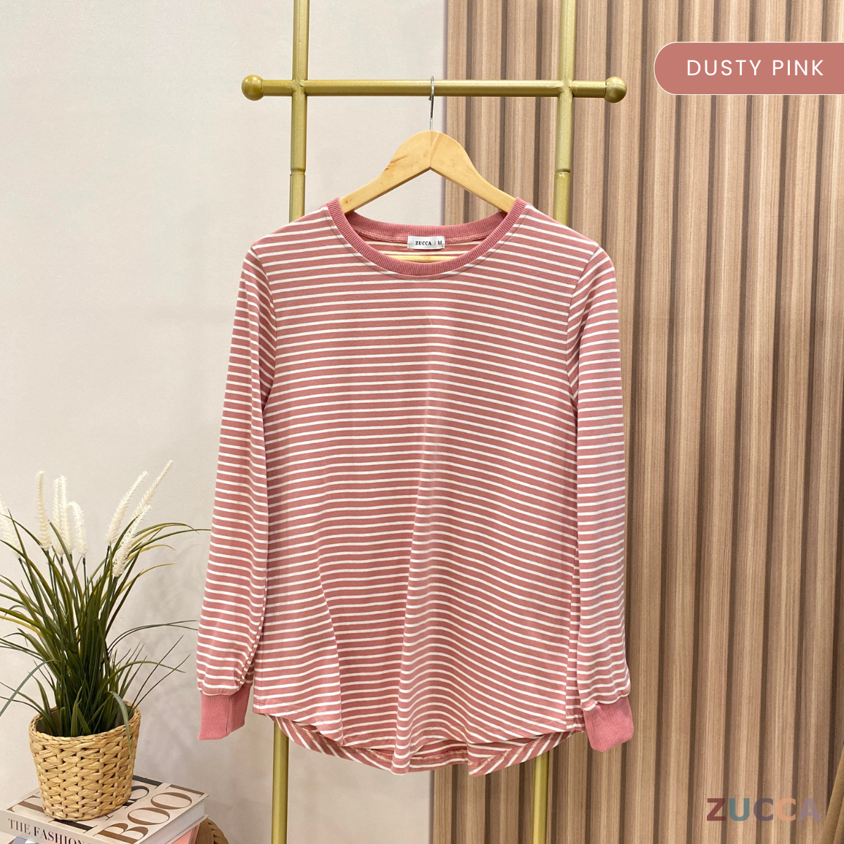 ZUCCA QAIRA STRIPE ROUND NECKLINE BLOUSE - MA024 CASUAL KOREAN STYLE