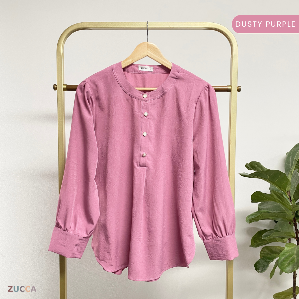 ZUCCA WAZAR LONG BLOUSE COMFY IRONLESS - DM109 Baju Cotton