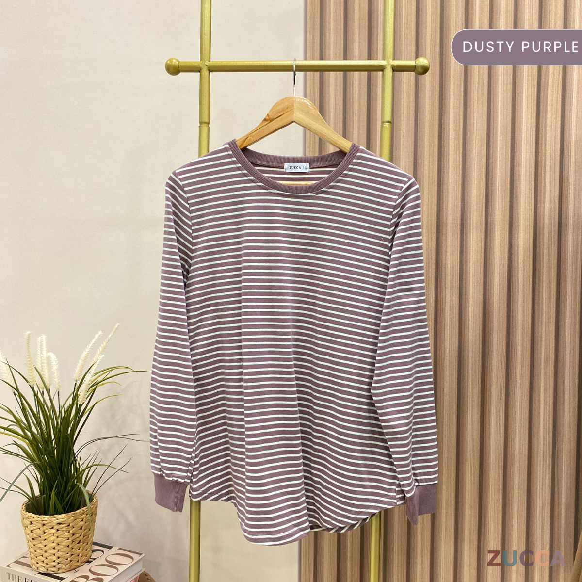 ZUCCA QAIRA STRIPE ROUND NECKLINE BLOUSE - MA024 CASUAL KOREAN STYLE