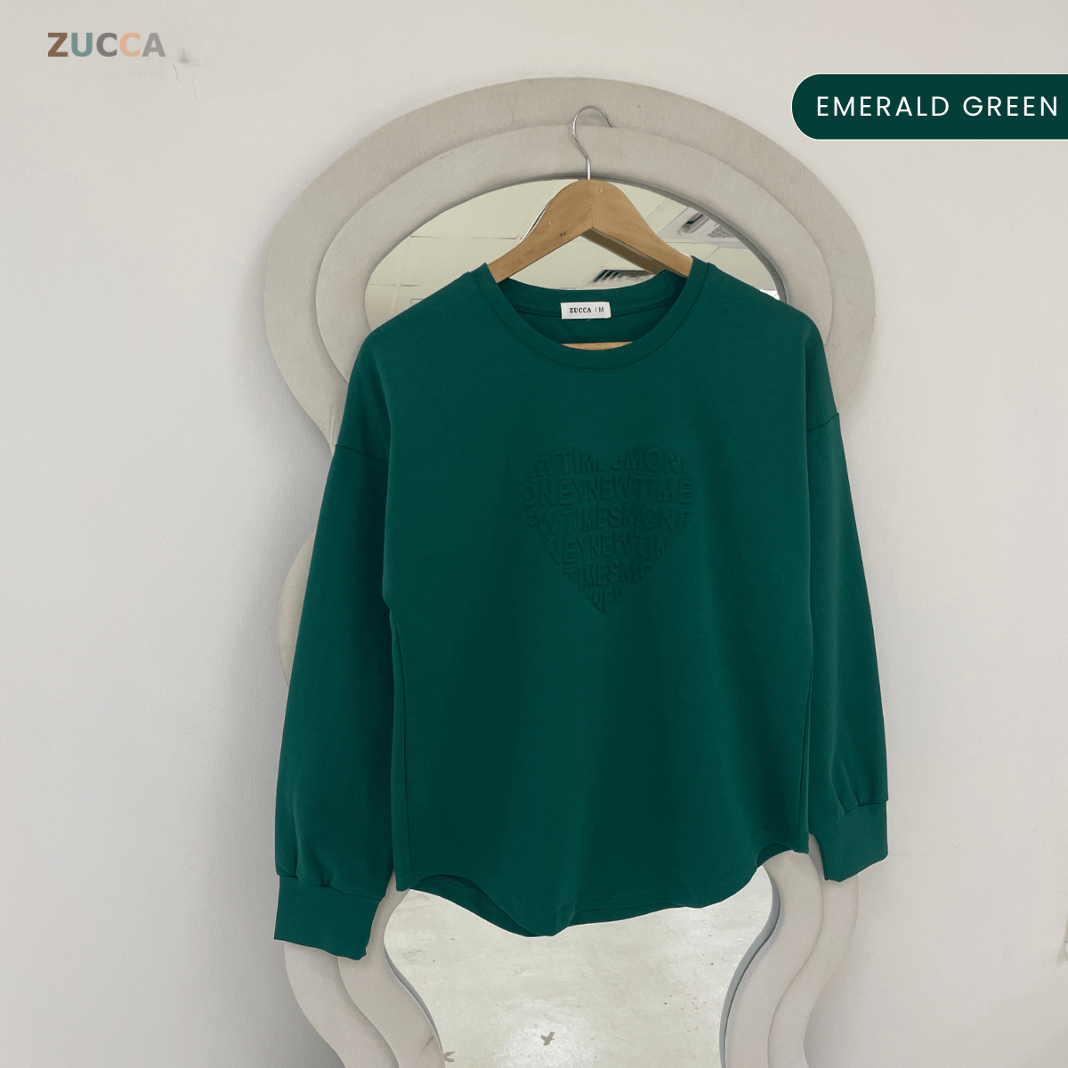 ZUCCA MALIA MINIMAL HEART SHAPE EMBOSSED MODEST TOP - MA183