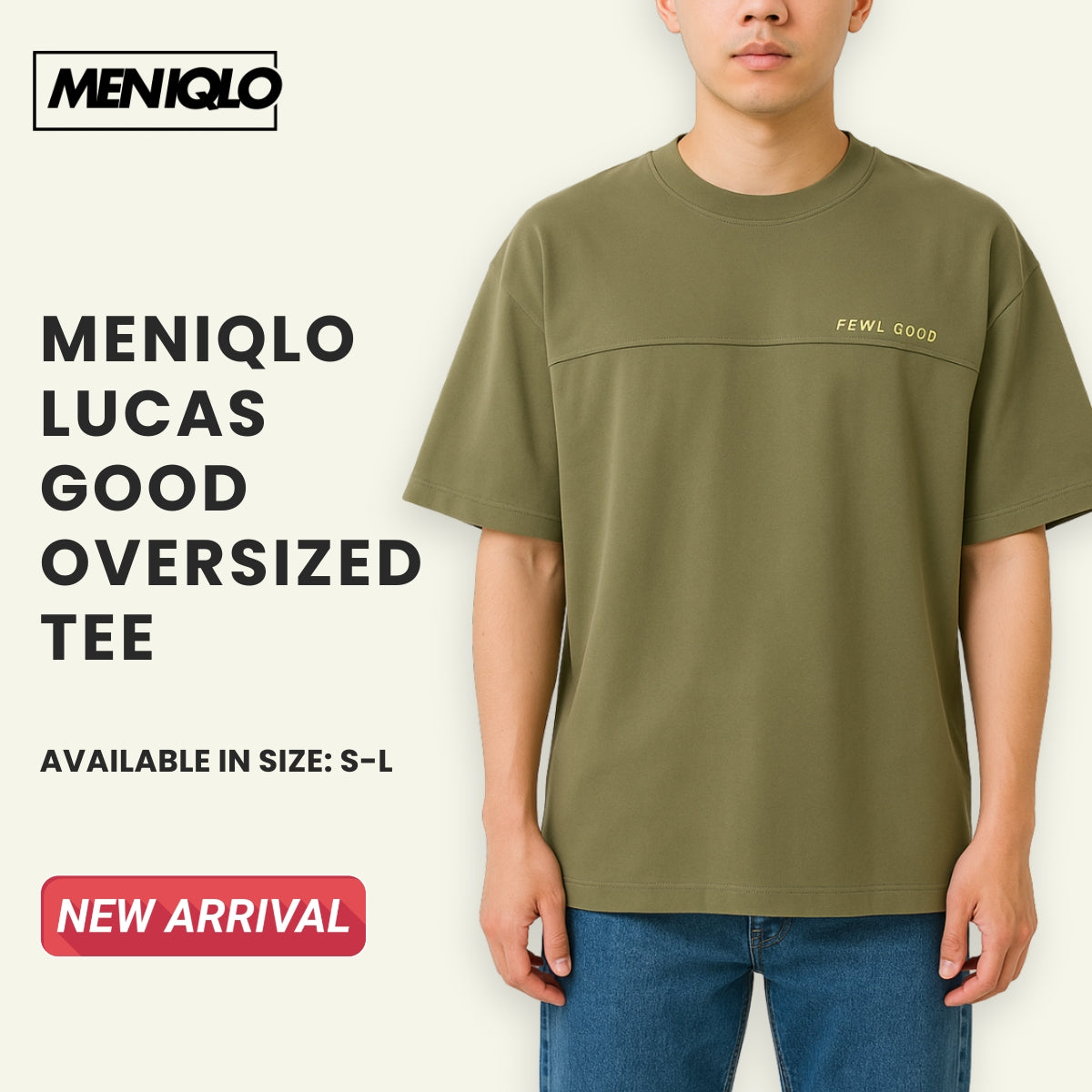MENIQLO LUCAS GOOD OVERSIZED TEE SHORT SIZE - FGD0124