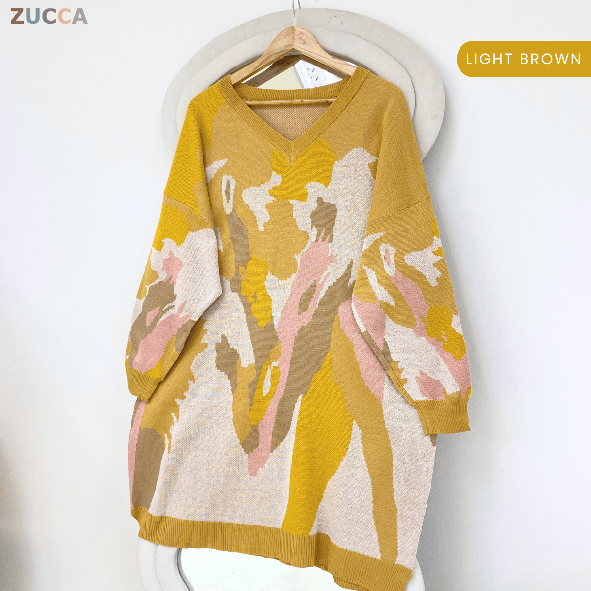 ZUCCA FARZANA ABSTRACT KNIT COZY SWEATSHIRT - GC002 (B1066)
