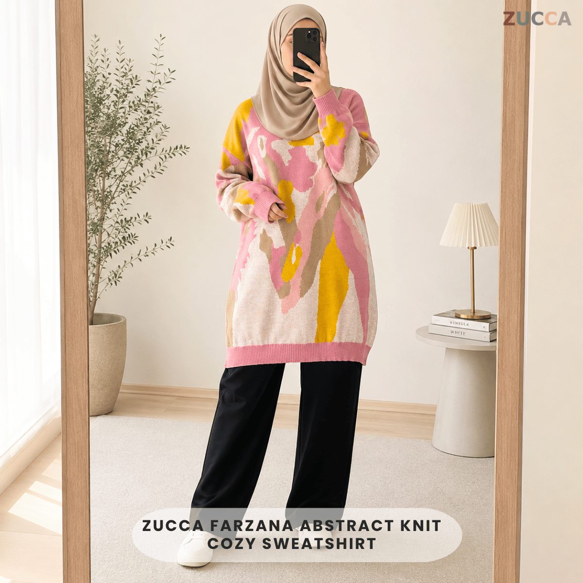ZUCCA FARZANA ABSTRACT KNIT COZY SWEATSHIRT - GC002 (B1066)