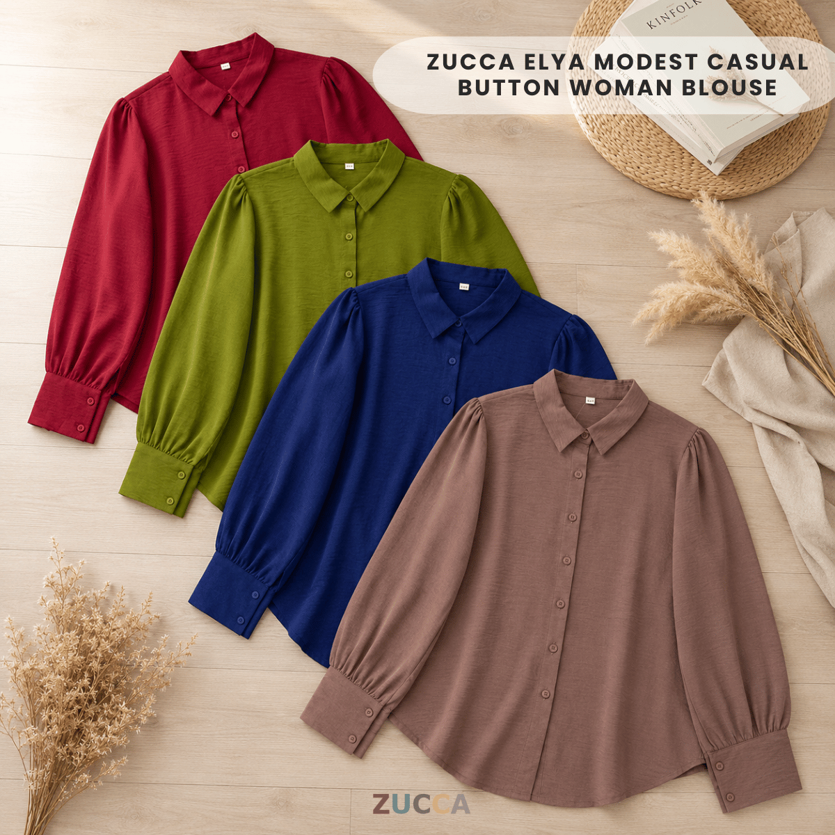 ZUCCA ELYA MODEST CASUAL BUTTON WOMAN BLOUSE - GC006 (41663)