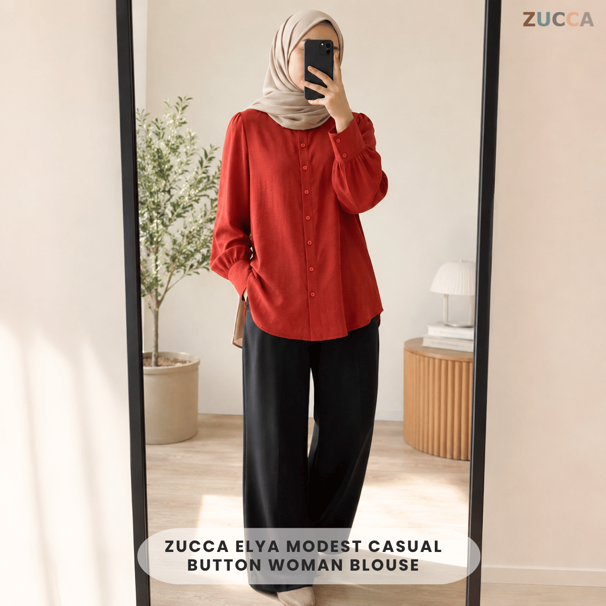 ZUCCA ELYA MODEST CASUAL BUTTON WOMAN BLOUSE - GC006 (41663)