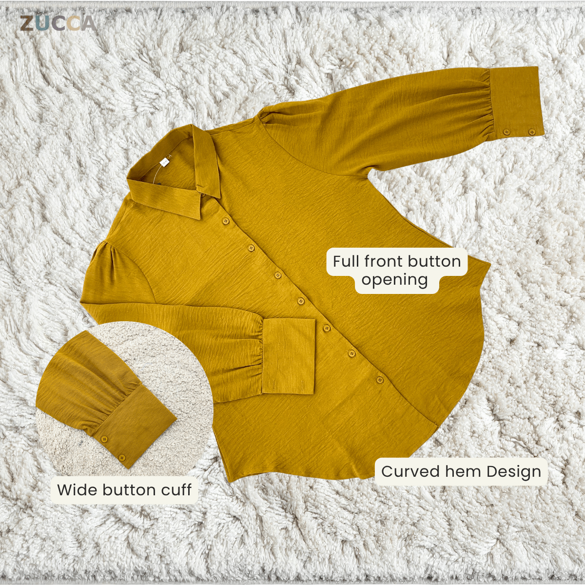 ZUCCA ELYA MODEST CASUAL BUTTON WOMAN BLOUSE - GC006 (41663)