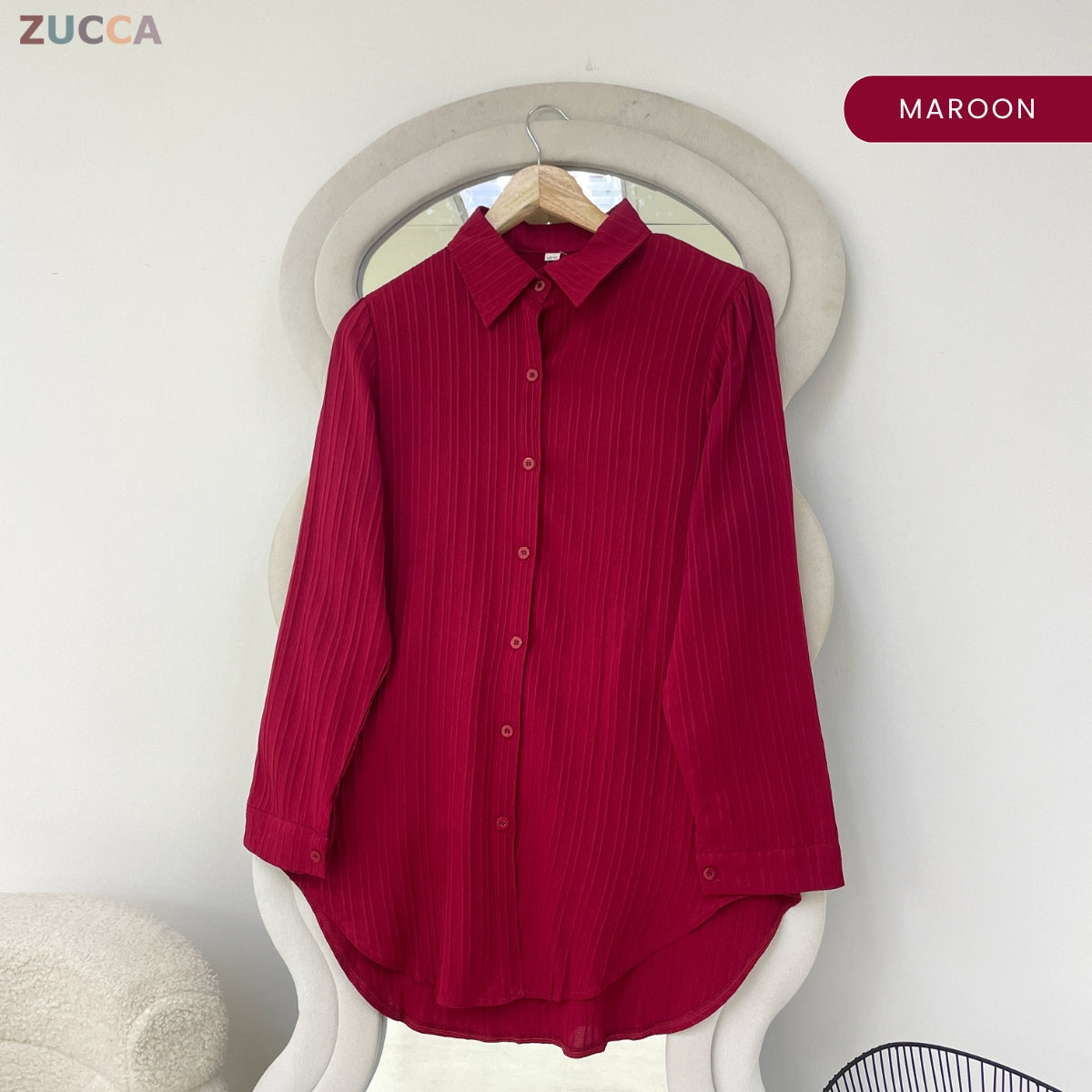 ZUCCA MAILEY MODEST CASUAL BUTTON WOMAN BLOUSE - GC007 (PH7284)