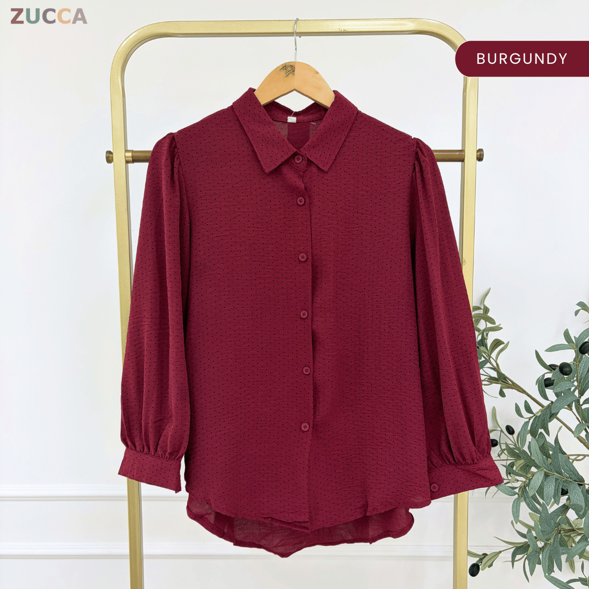 ZUCCA LULU CASUAL POLKA DOT PUFF SLEEVE BLOUSE- GC009 GC010 KS472