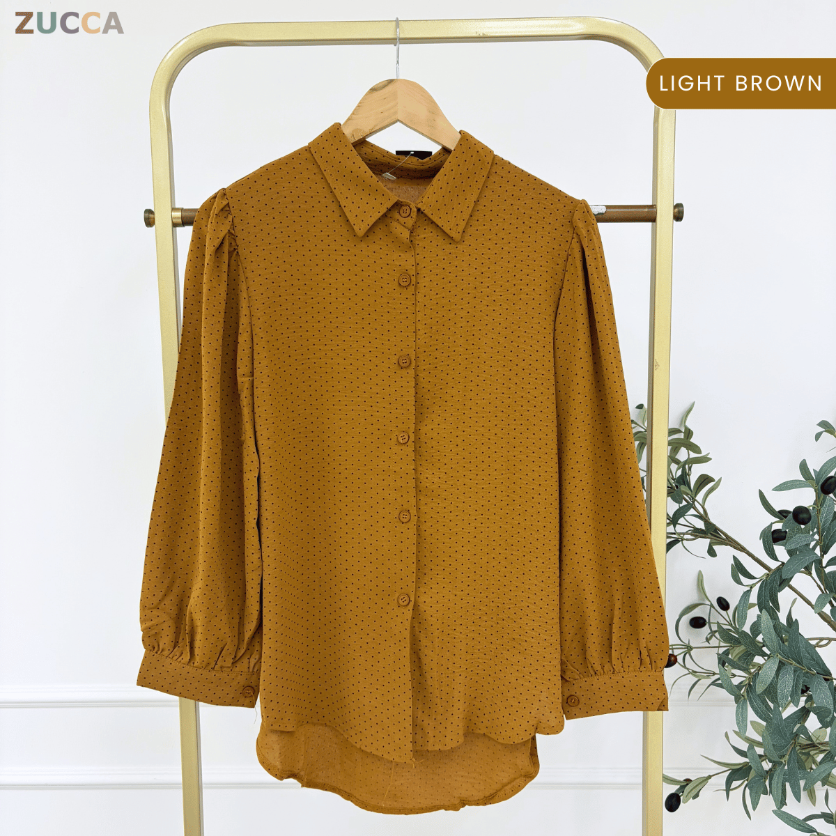 ZUCCA LULU CASUAL POLKA DOT PUFF SLEEVE BLOUSE- GC009 GC010 KS472