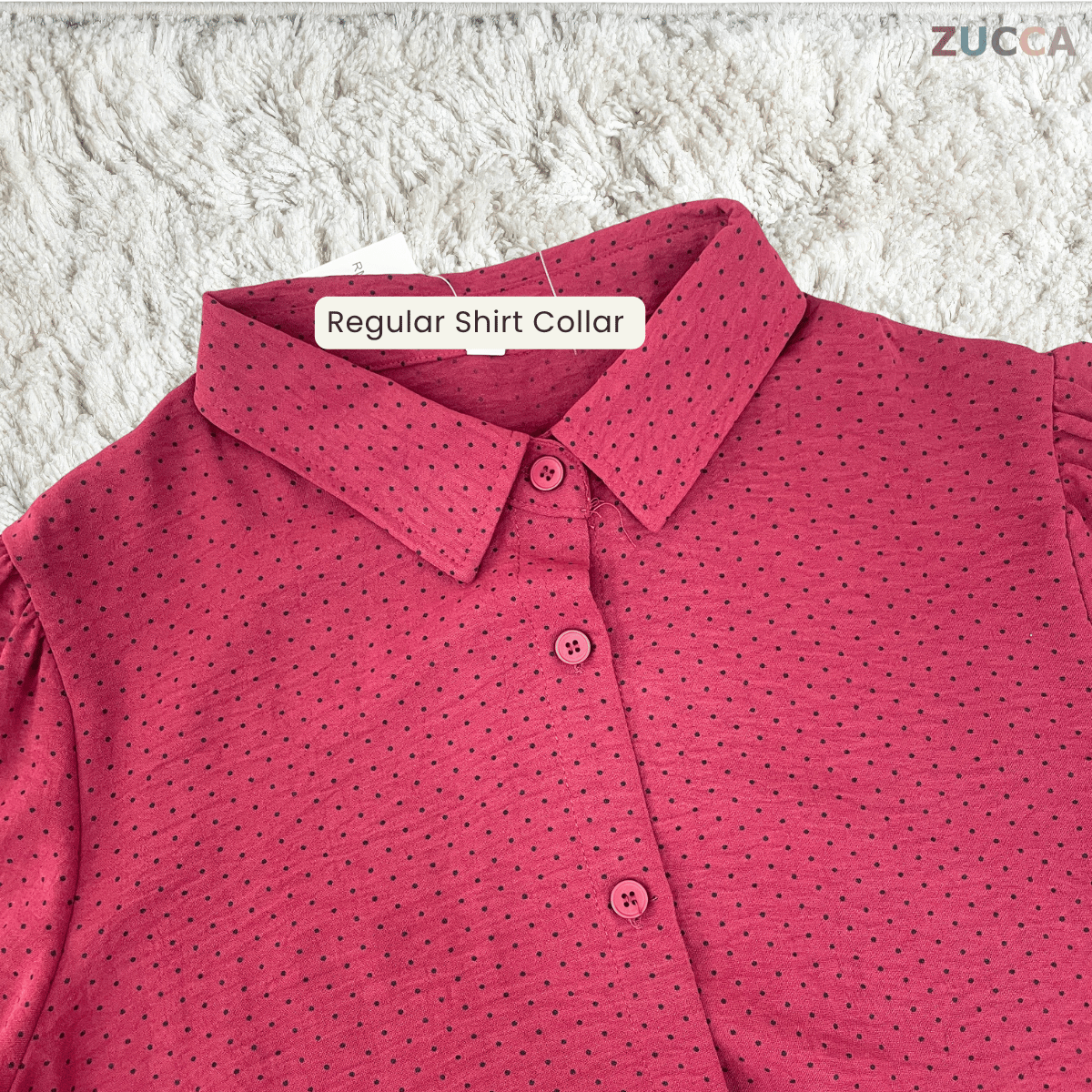 ZUCCA LULU CASUAL POLKA DOT PUFF SLEEVE BLOUSE- GC009 GC010 KS472