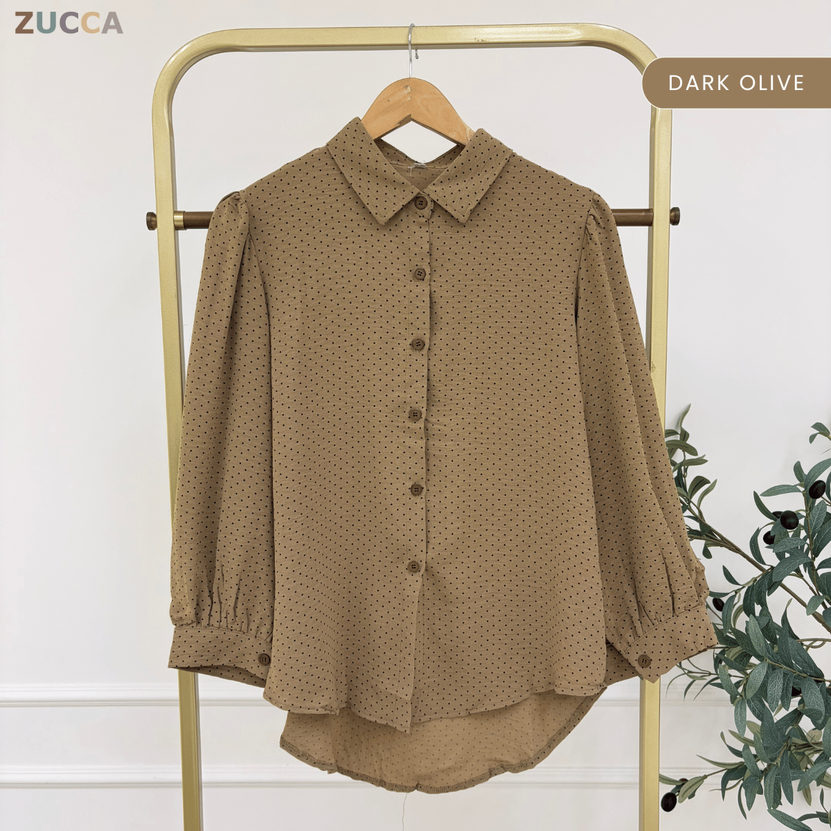 ZUCCA LULU CASUAL POLKA DOT PUFF SLEEVE BLOUSE- GC009 GC010 KS472