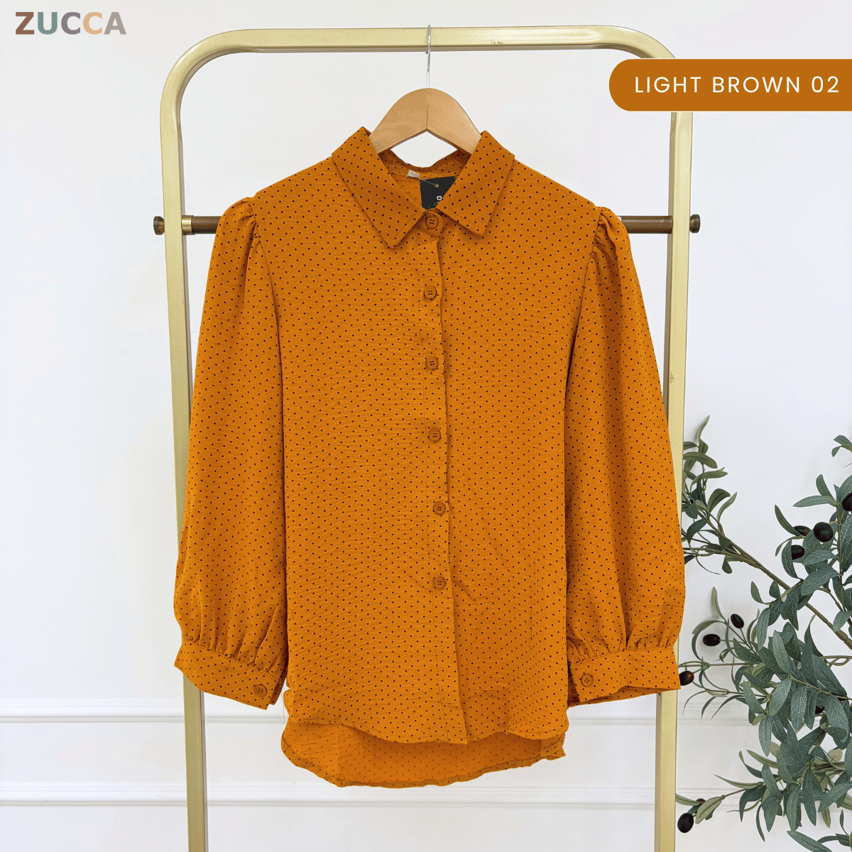 ZUCCA LULU CASUAL POLKA DOT PUFF SLEEVE BLOUSE- GC009 GC010 KS472