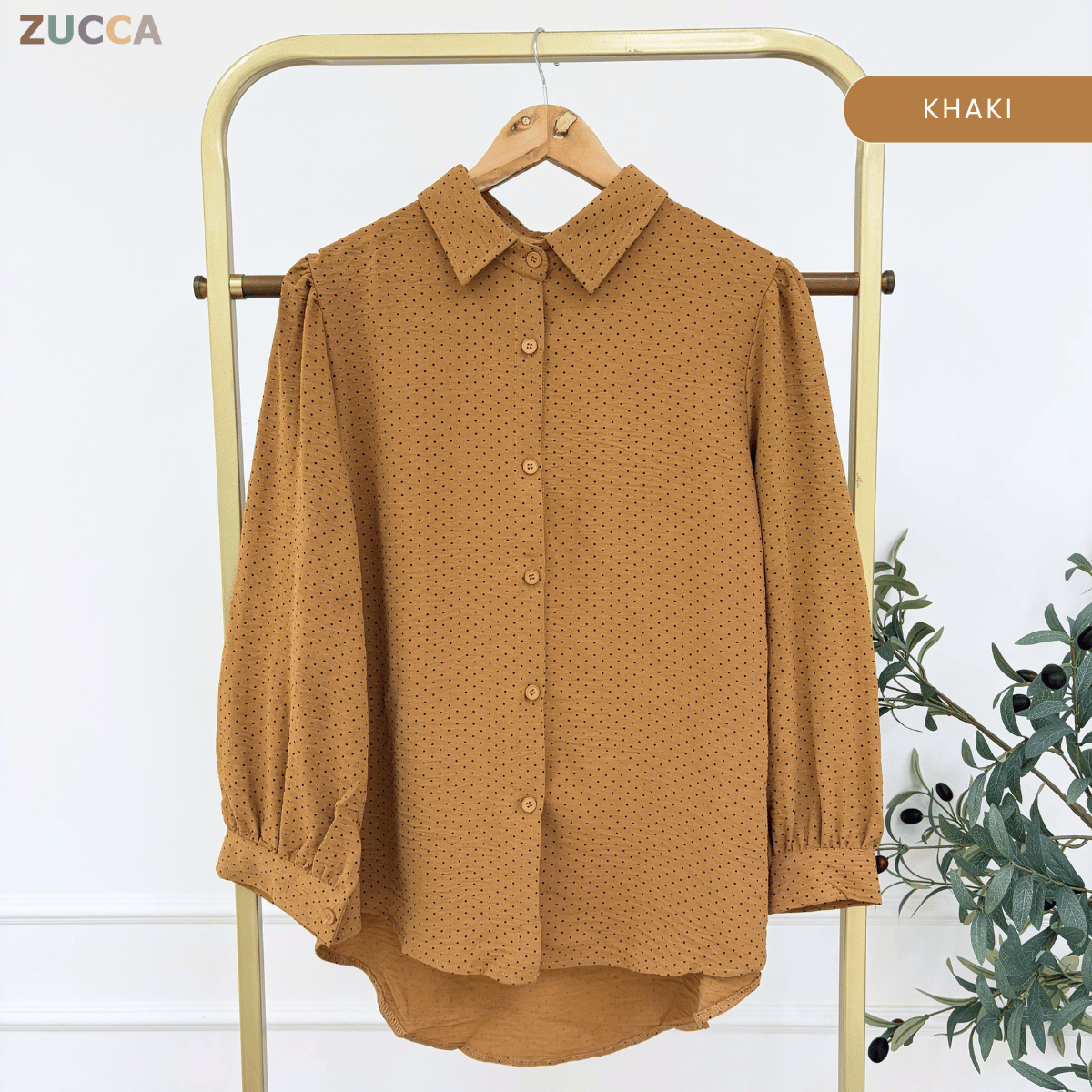 ZUCCA LULU CASUAL POLKA DOT PUFF SLEEVE BLOUSE- GC009 GC010 KS472