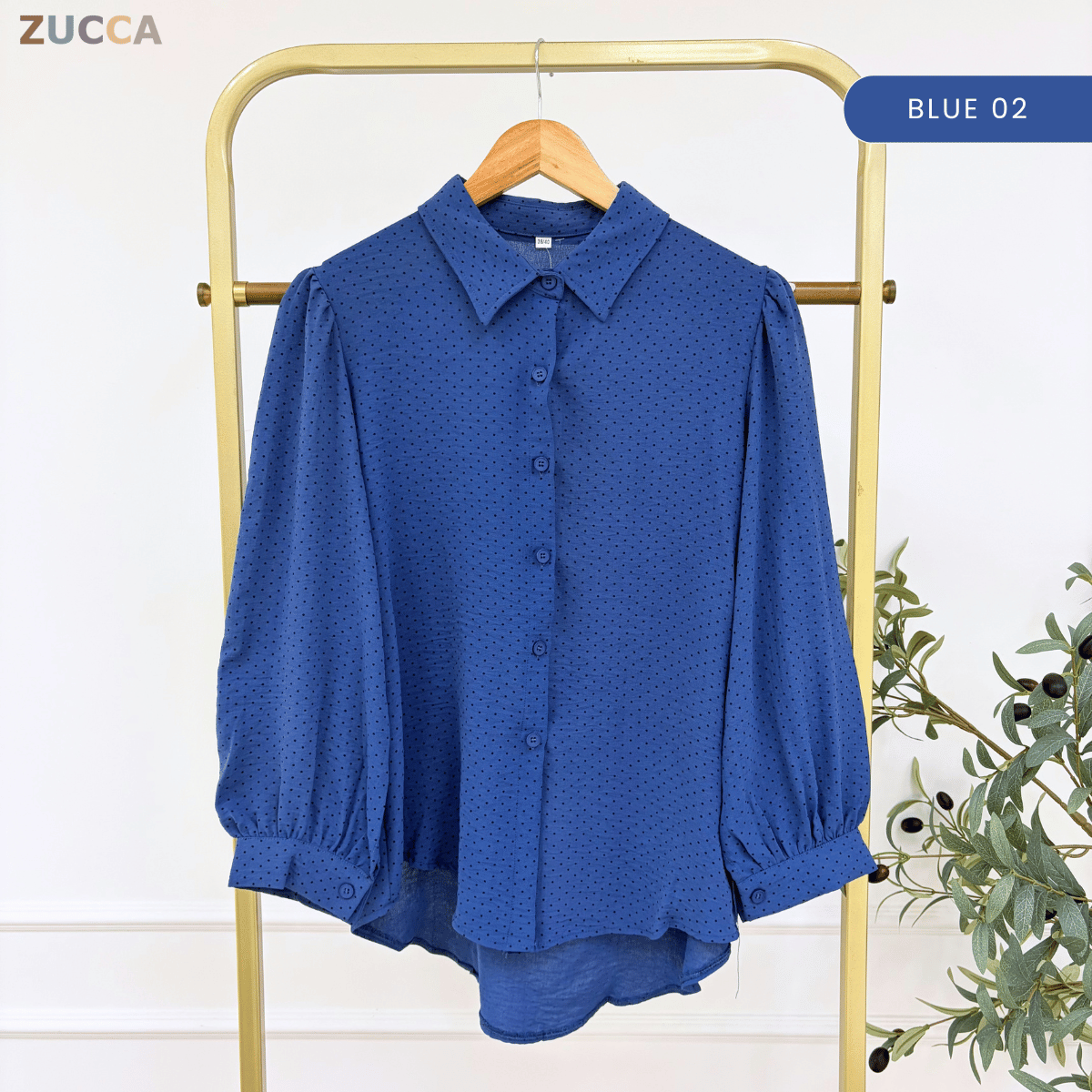 ZUCCA LULU CASUAL POLKA DOT PUFF SLEEVE BLOUSE- GC009 GC010 KS472