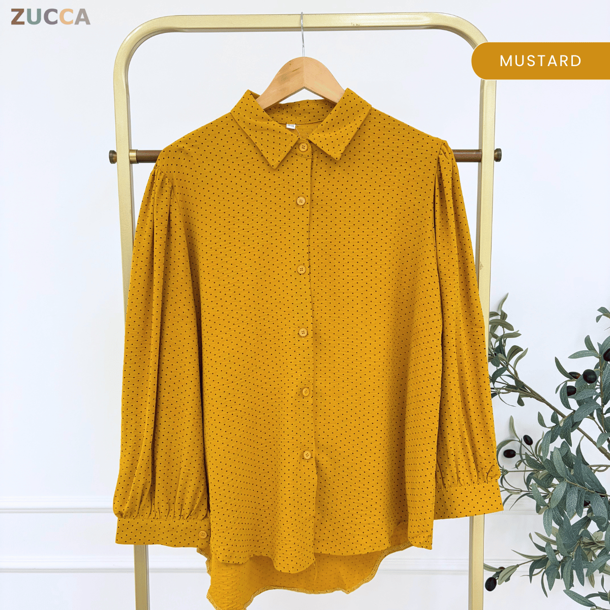ZUCCA LULU CASUAL POLKA DOT PUFF SLEEVE BLOUSE- GC009 GC010 KS472