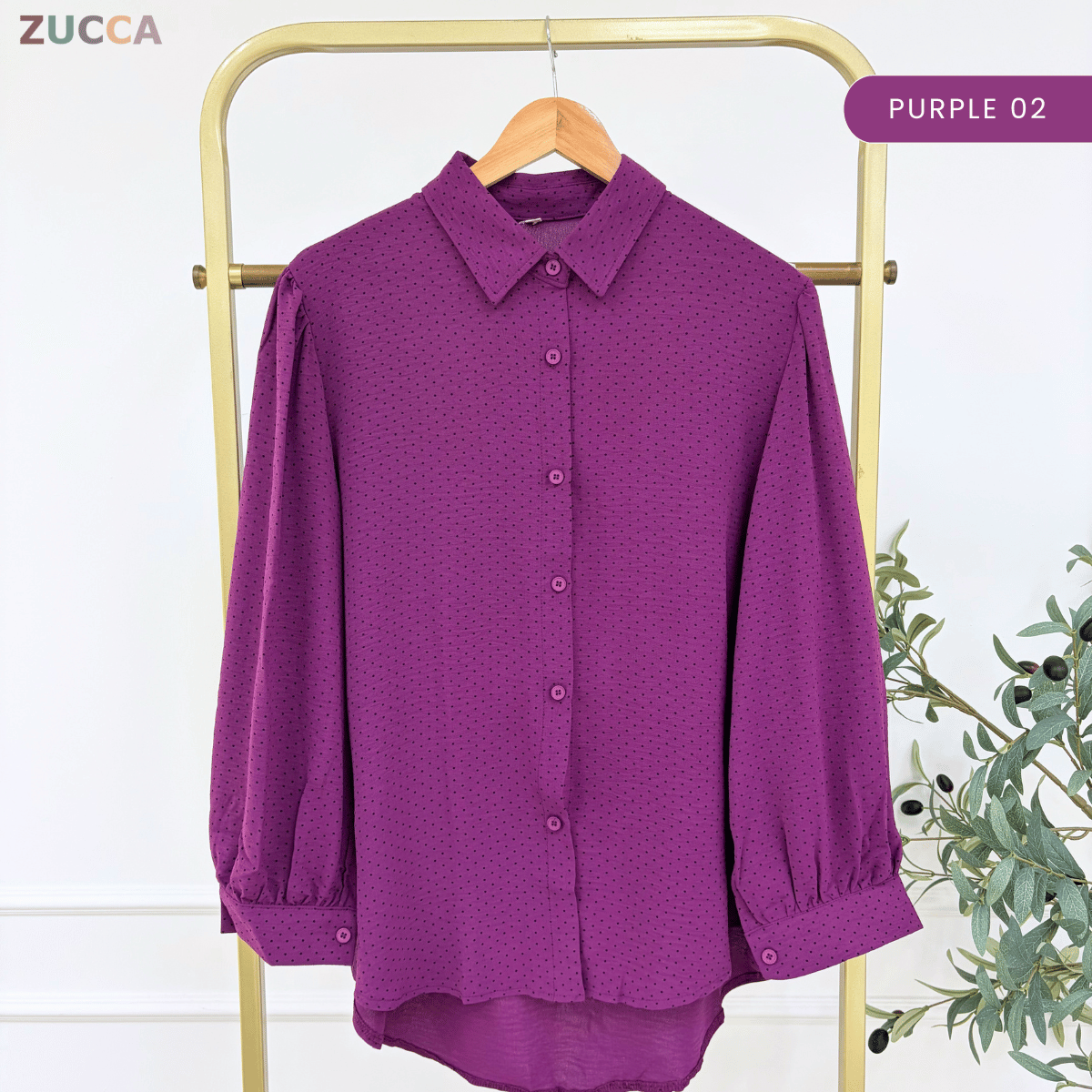ZUCCA LULU CASUAL POLKA DOT PUFF SLEEVE BLOUSE- GC009 GC010 KS472