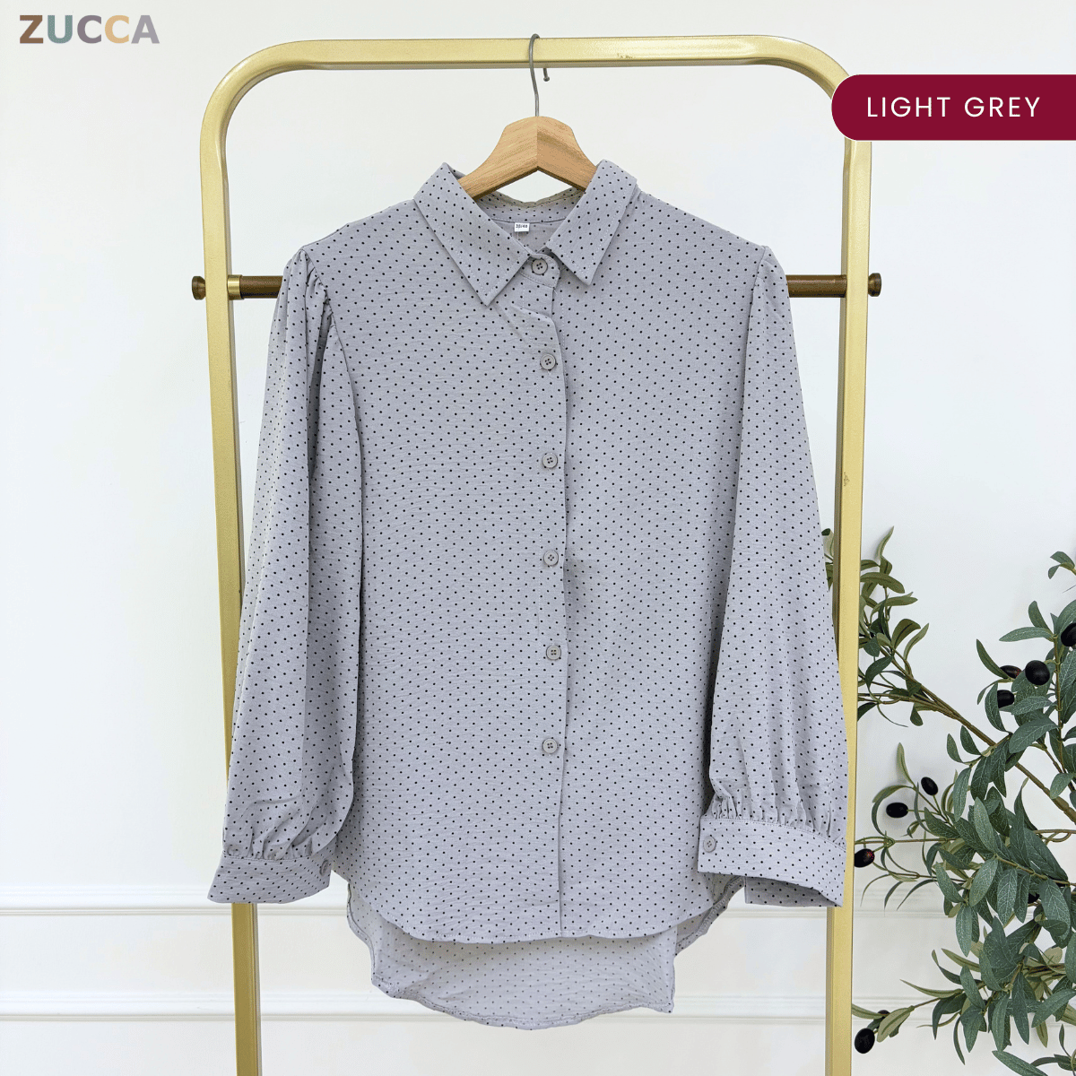 ZUCCA LULU CASUAL POLKA DOT PUFF SLEEVE BLOUSE- GC009 GC010 KS472