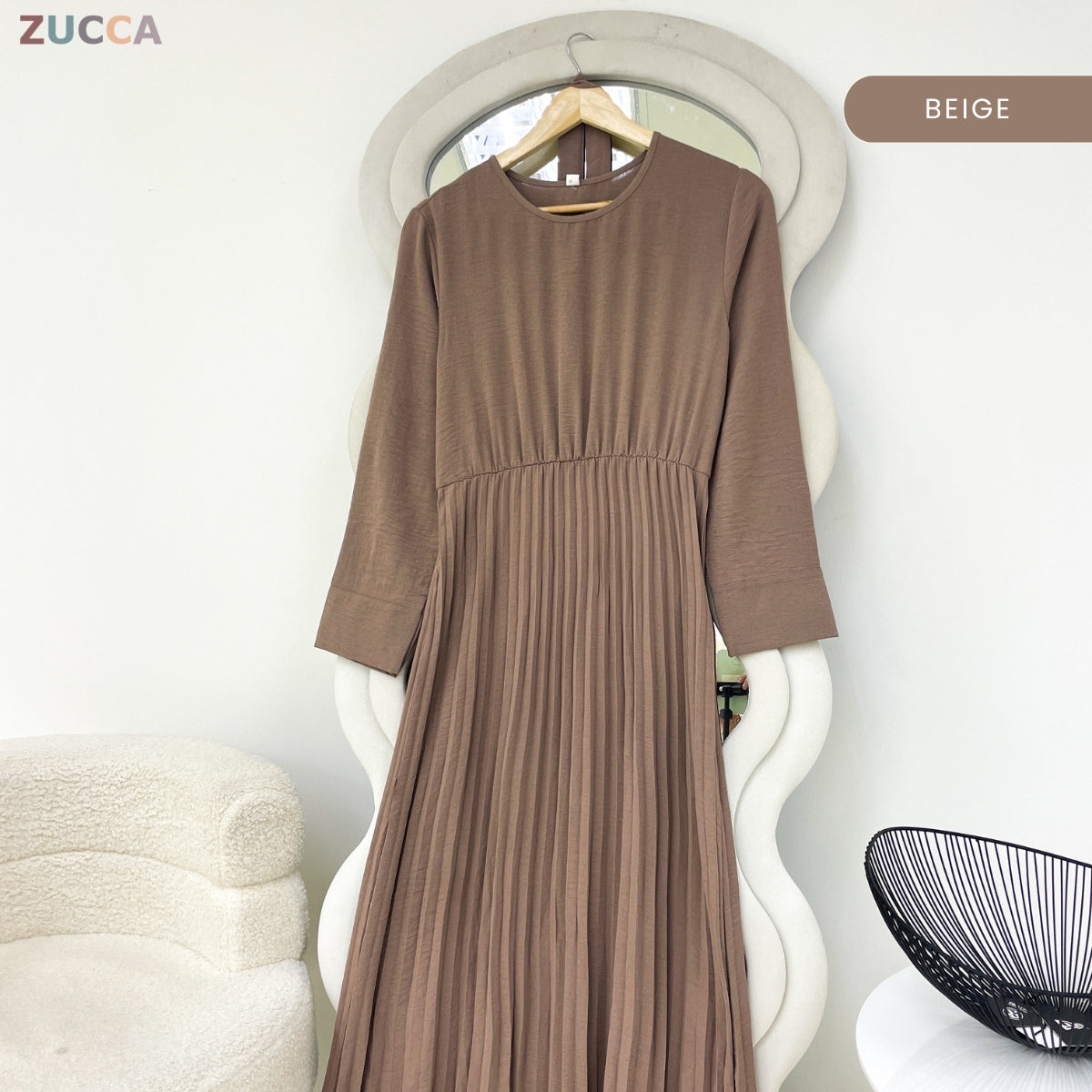 ZUCCA FREYA ELEGANT KASUAL WOMEN A-LINE PLEATED DRESS - GC012 (41708)