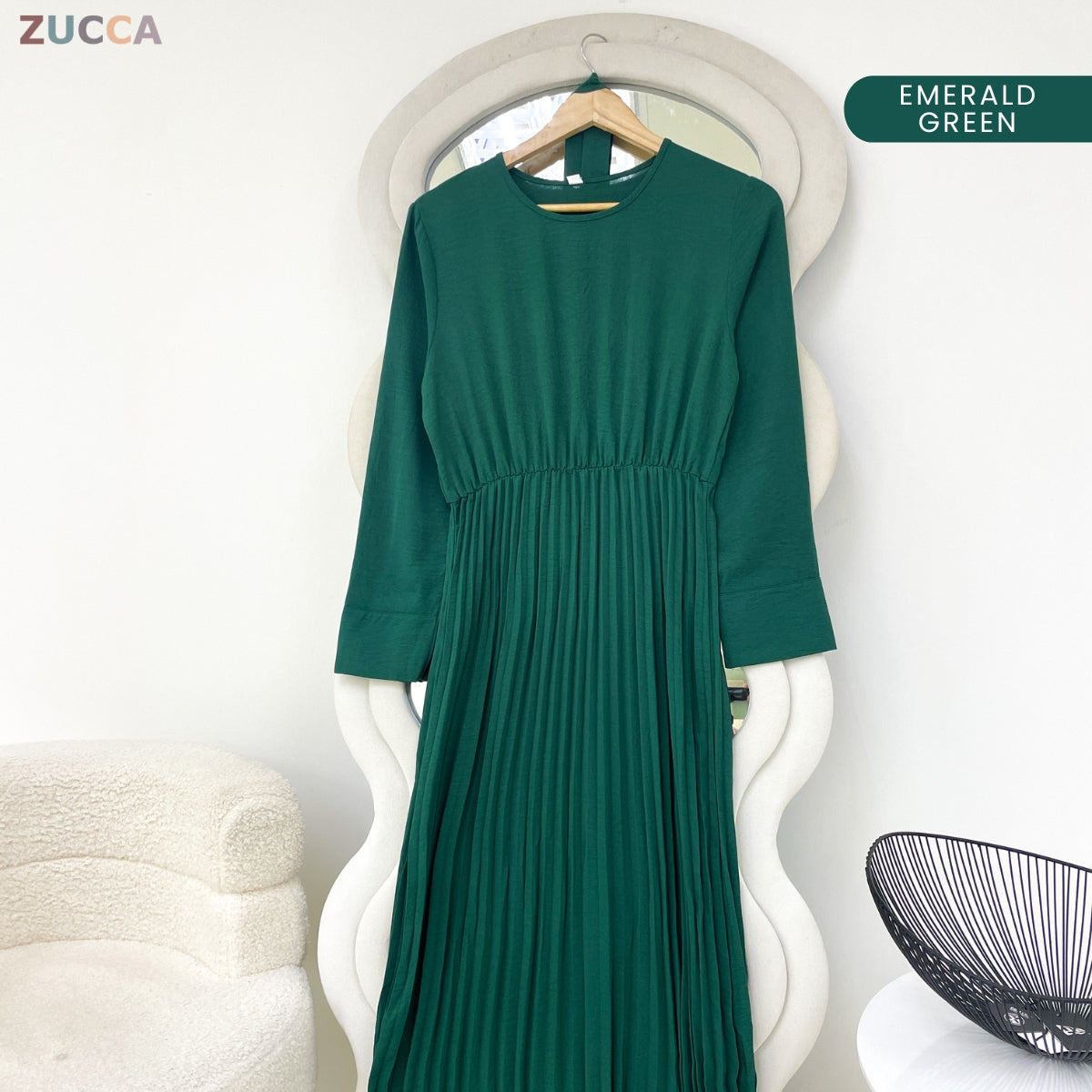 ZUCCA FREYA ELEGANT KASUAL WOMEN A-LINE PLEATED DRESS - GC012 (41708)